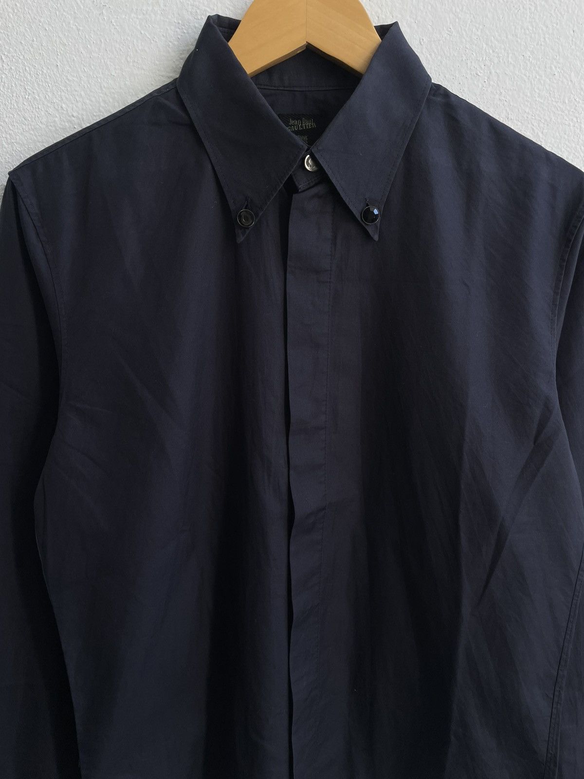 Gaultier Homme Objet Vintage Jean Paul Gaultier Homme Black Button Up Shirts Size US M / EU 48-50 / 2 - 3 Thumbnail