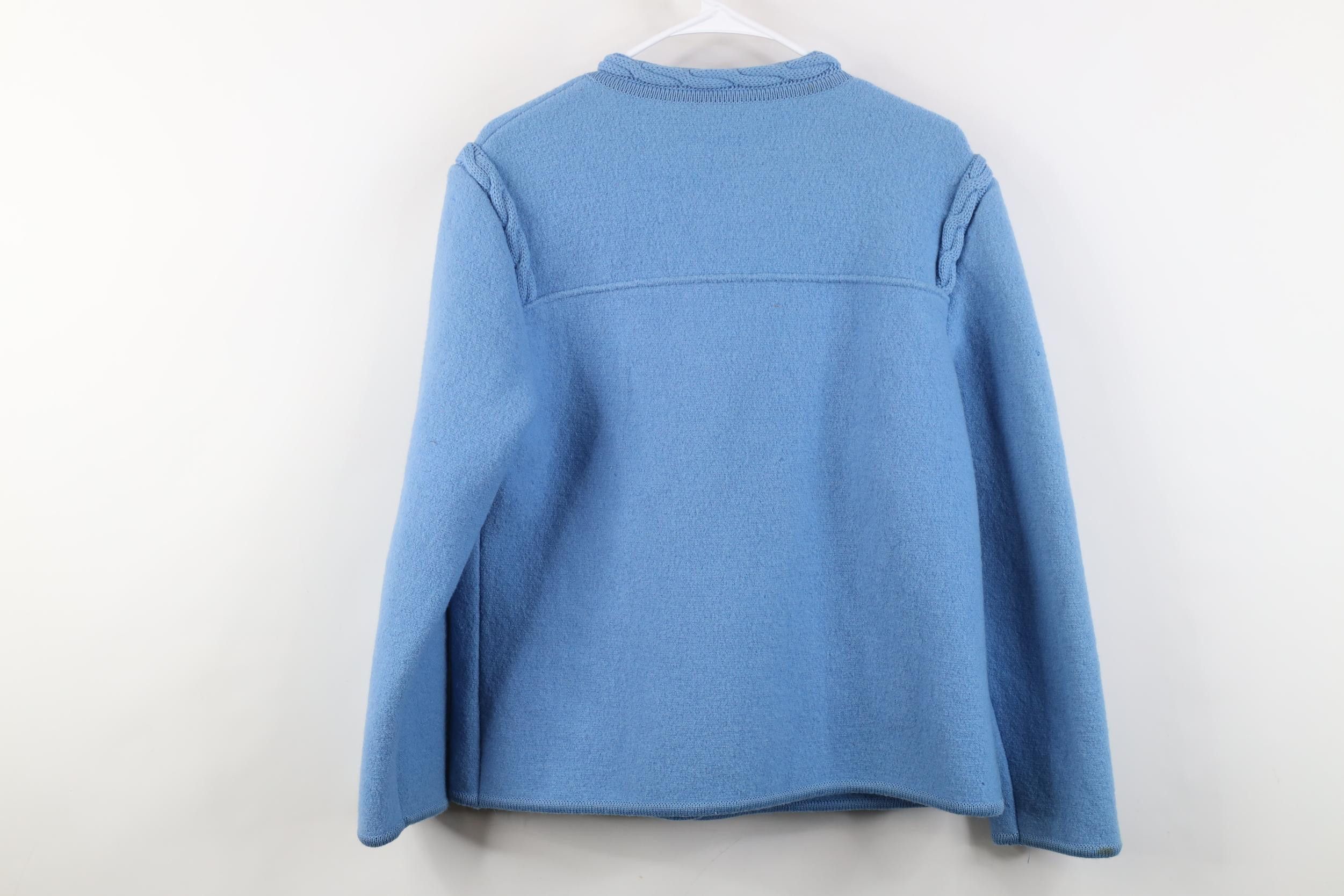 Vintage Vintage 90s Streetwear Boiled Wool Cardigan Jacket Blue Size M / US 6-8 / IT 42-44 - 16 Thumbnail