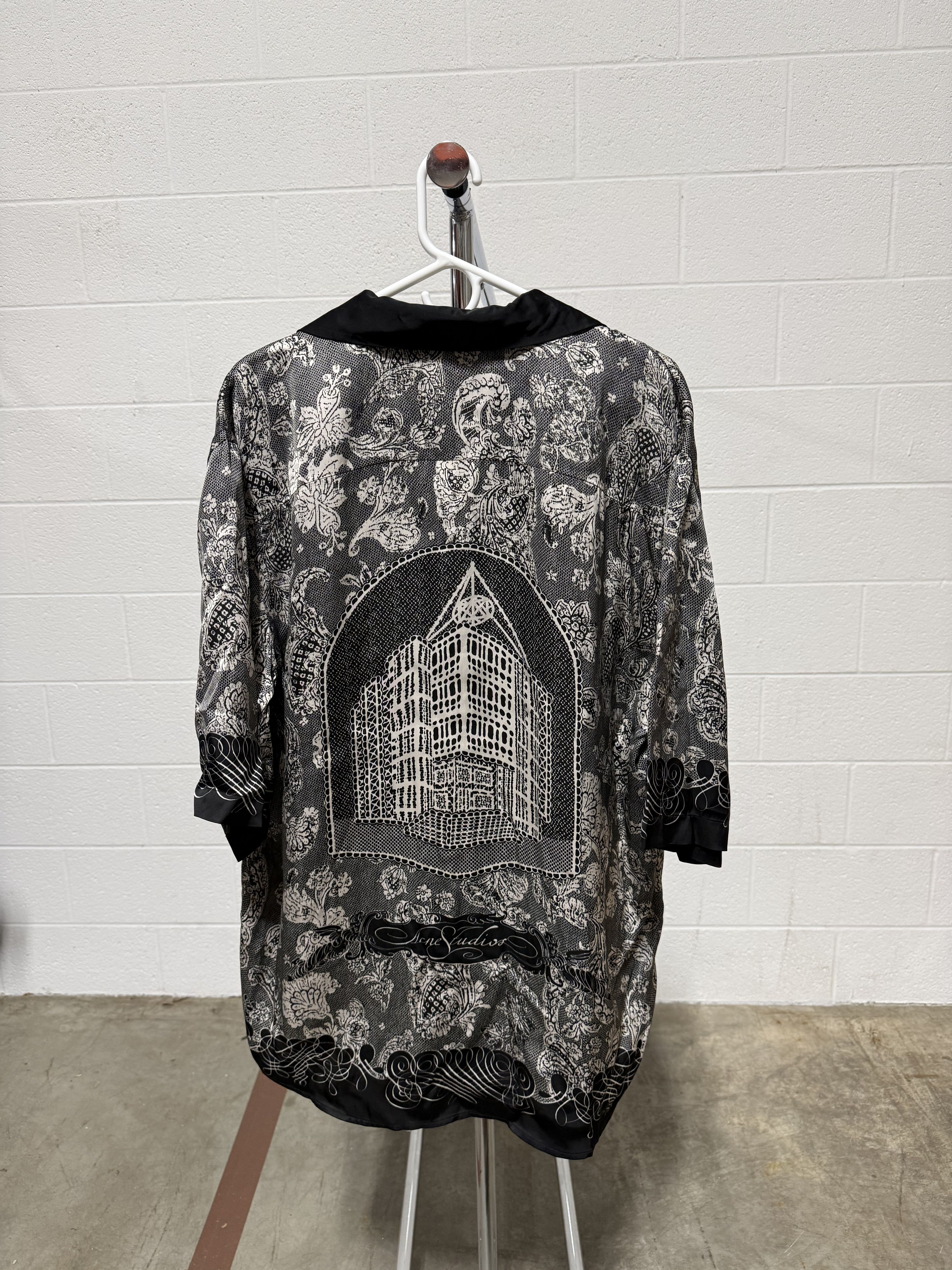 Acne Studios Acne Studios Silk Crochet Shirt 'Black/Ecru' Size US S / EU 44-46 / 1 - 4 Thumbnail