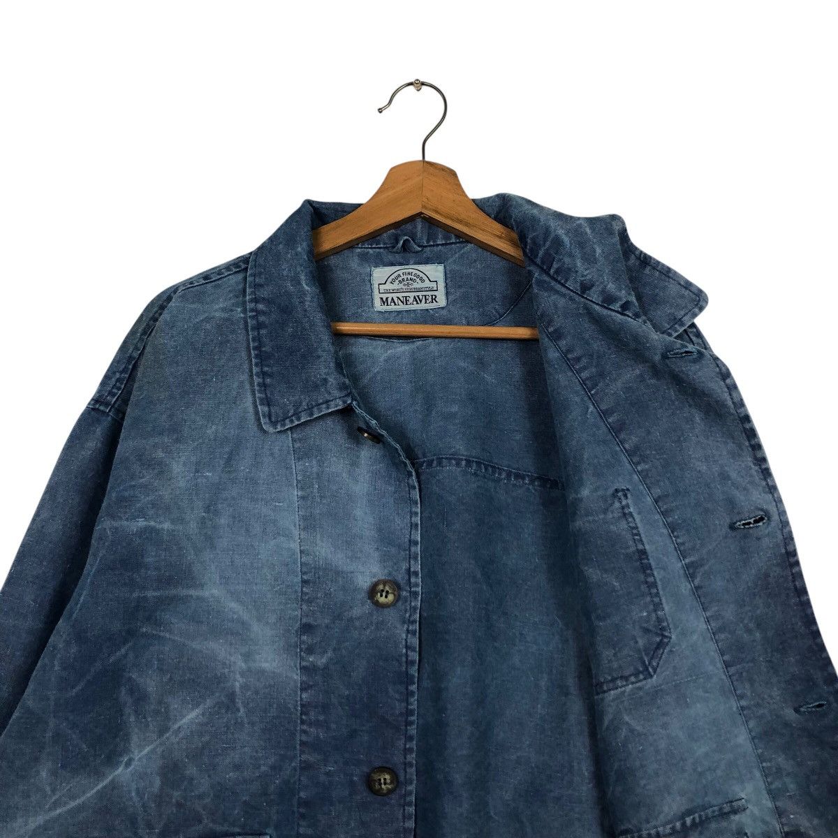 Japanese Brand 📌Vintage Denim Bomber Jacket Maneaver Issey Miyake Size US L / EU 52-54 / 3 - 13 Thumbnail
