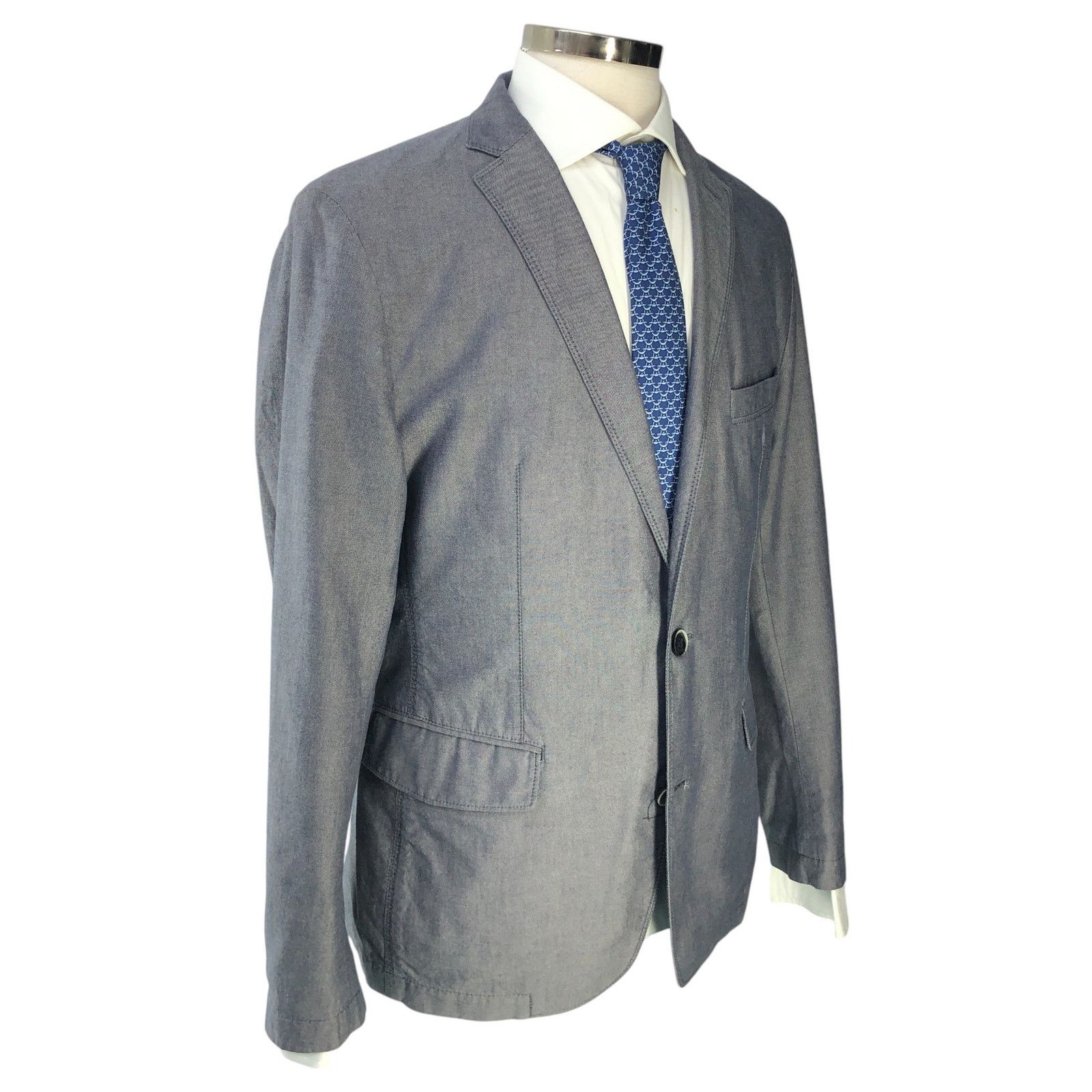 Hugo Boss Hugo Boss Sz 40R Sport Coat Morell Cotton Unstructured Gray Size 40R - 12 Thumbnail