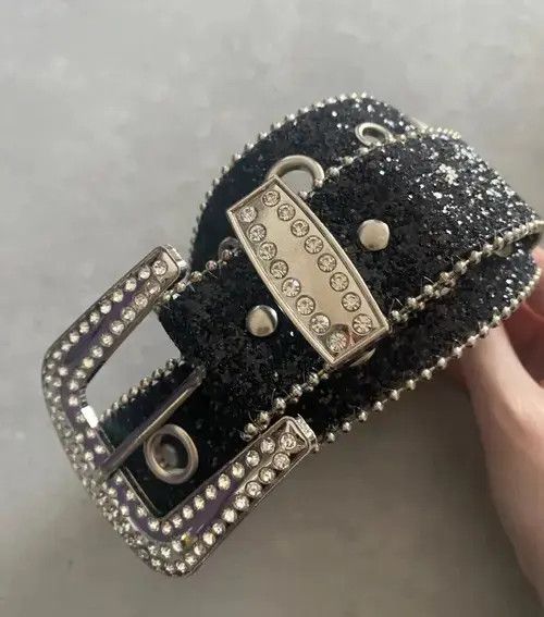 Other Asakawa x Kamon Rhinestone PU Leather Belt Size ONE SIZE - 7 Thumbnail