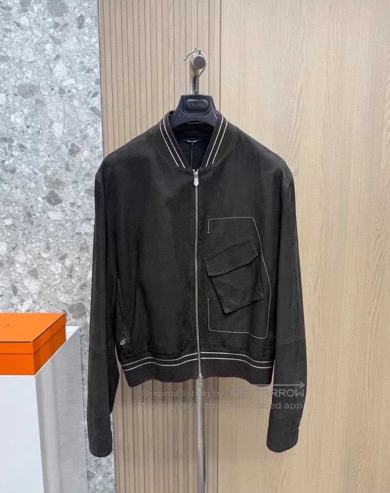 Hermes Hermes 24 Fall/Winter Rider Leather Jacket, Suede Cowhide Size US L / EU 52-54 / 3 - 1 Thumbnail