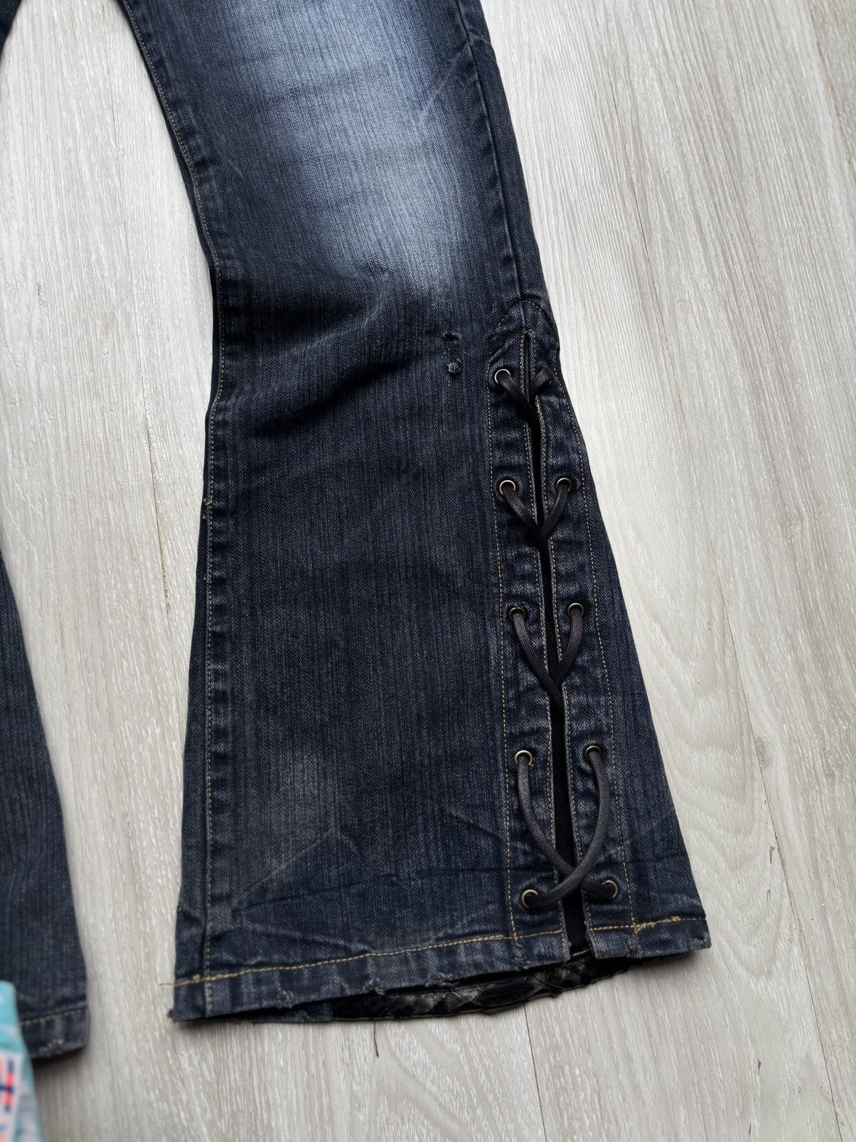 Japanese Brand Vg lace up flare jeans Size US 29 - 3 Thumbnail