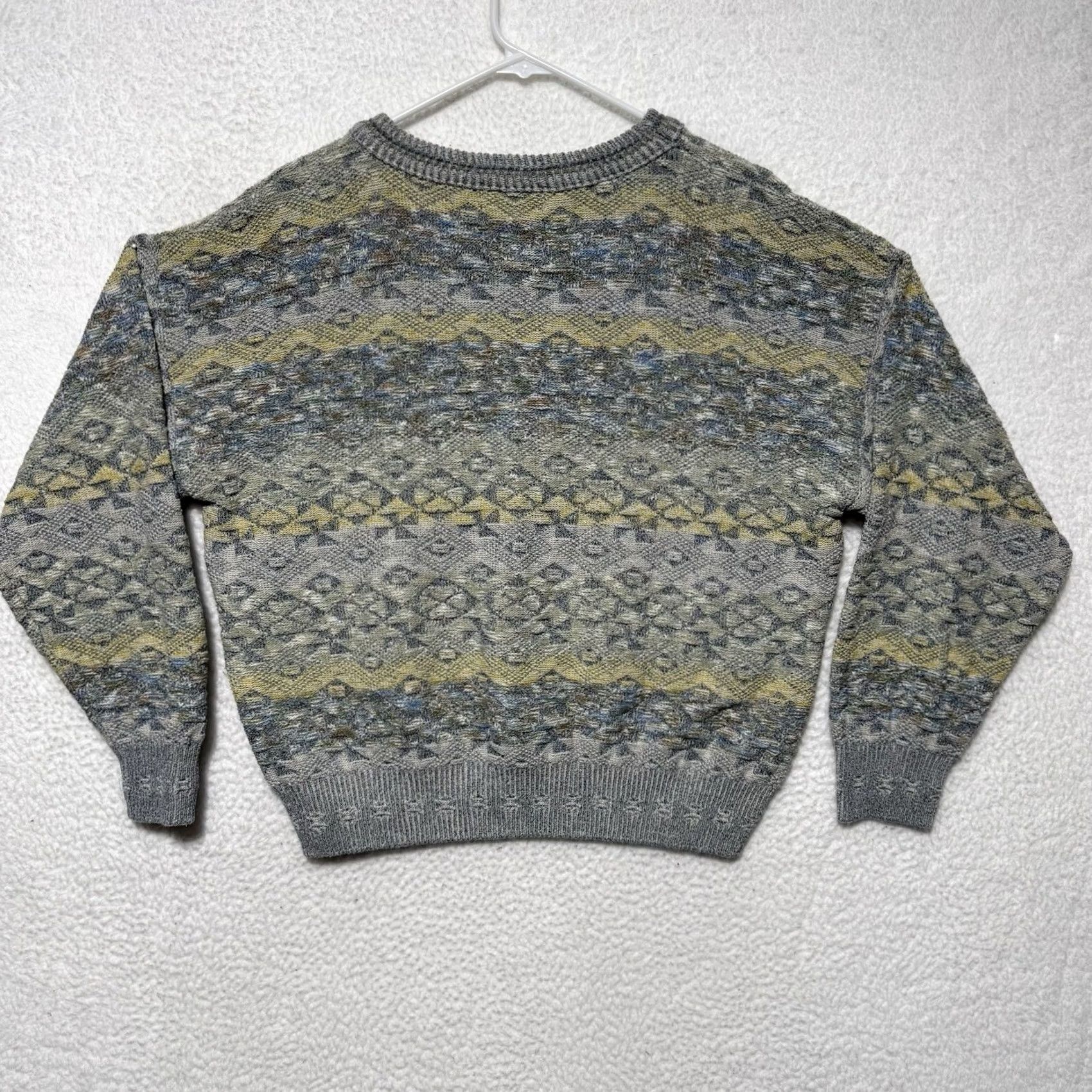 Vintage VINTAGE Conte Di Milano Men's M Sweater Geometric Crew Neck Heavyweight Knit Pullover Size US M / EU 48-50 / 2 - 2 Thumbnail