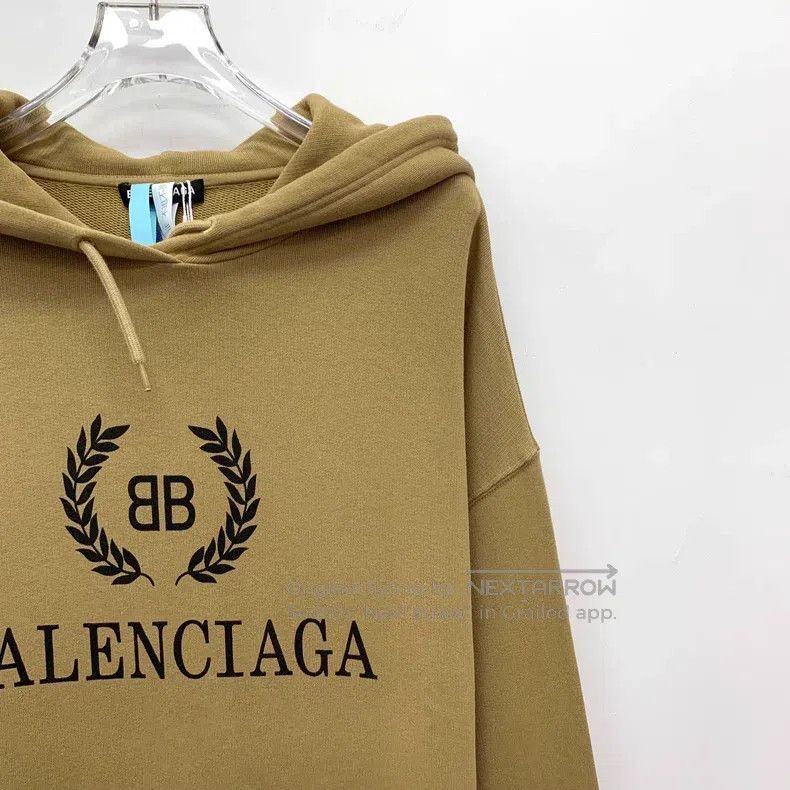 Balenciaga Balenciaga Brown Logo Letter Print Cotton Hooded Long Slee Size US XL / EU 56 / 4 - 3 Thumbnail