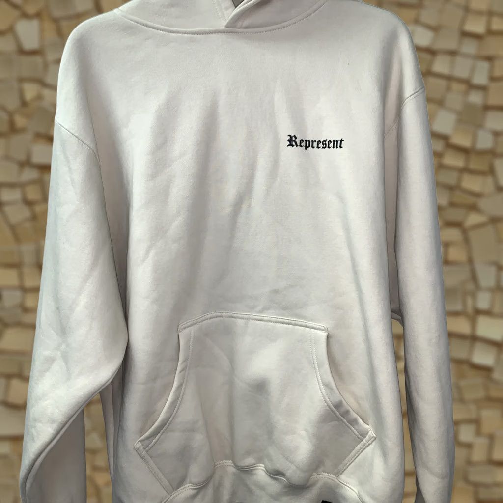 Vintage REPRESENT Hoodie Medium Cream Used Sweatshirt Size US M / EU 48-50 / 2 - 1 Thumbnail