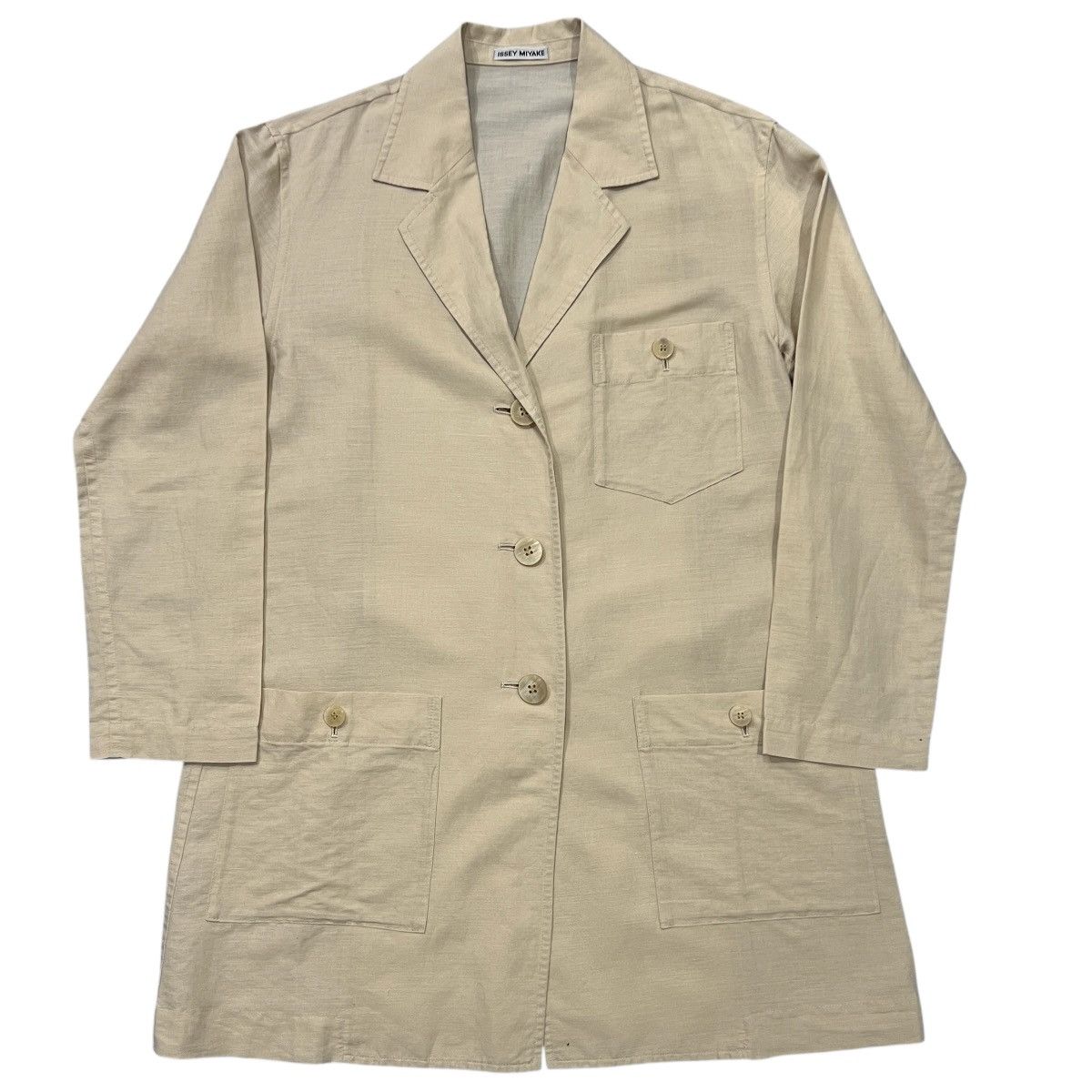 Issey Miyake ISSEY MIYAKE 1996SS Linen Workwear Lab Coat Size US M / EU 48-50 / 2 - 1 Thumbnail