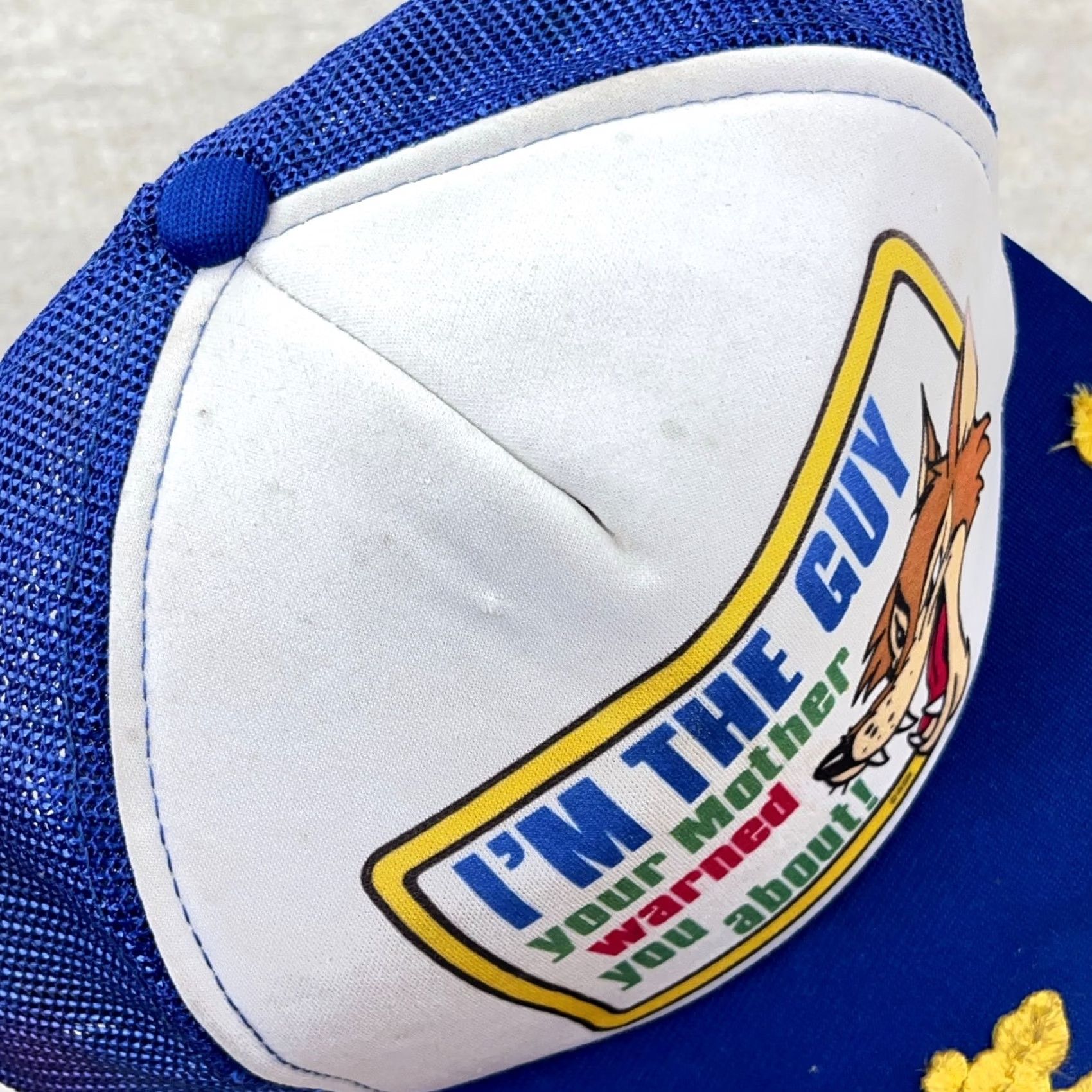 Vintage VINTAGE Trucker Hat Cap Snapback Blue 90s Comedy Joke Funny Saying Leafs Mens Adjustable Size ONE SIZE - 4 Thumbnail