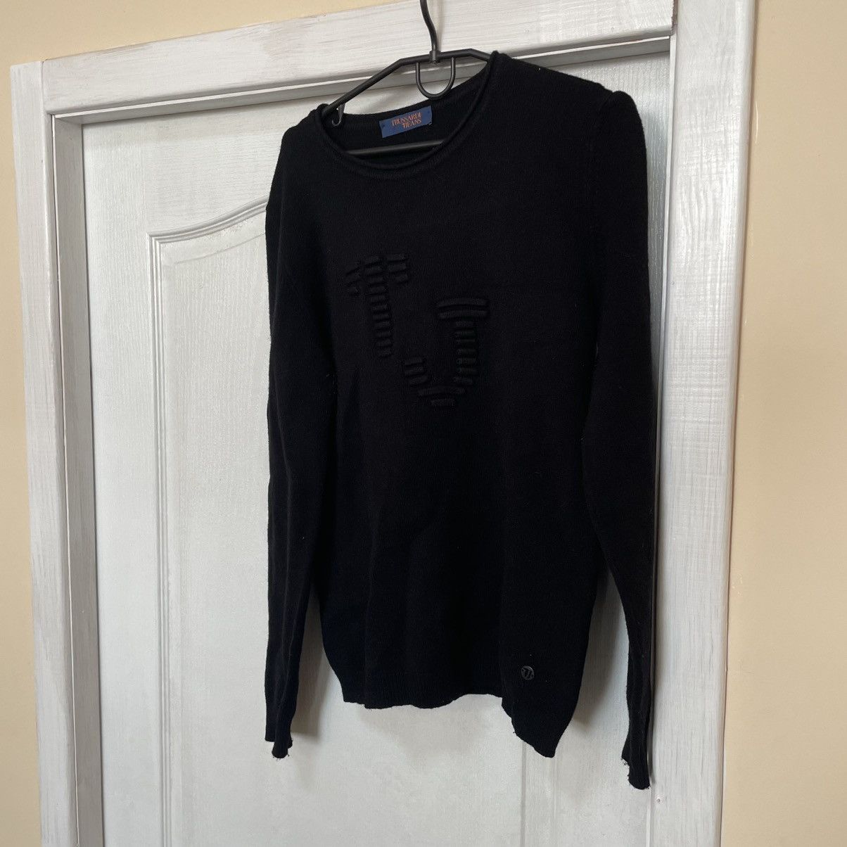 Trussardi × Vintage Vintage 90s Trussardi Luxury Designer Knitted Wool Sweater Size US M / EU 48-50 / 2 - 1 Thumbnail