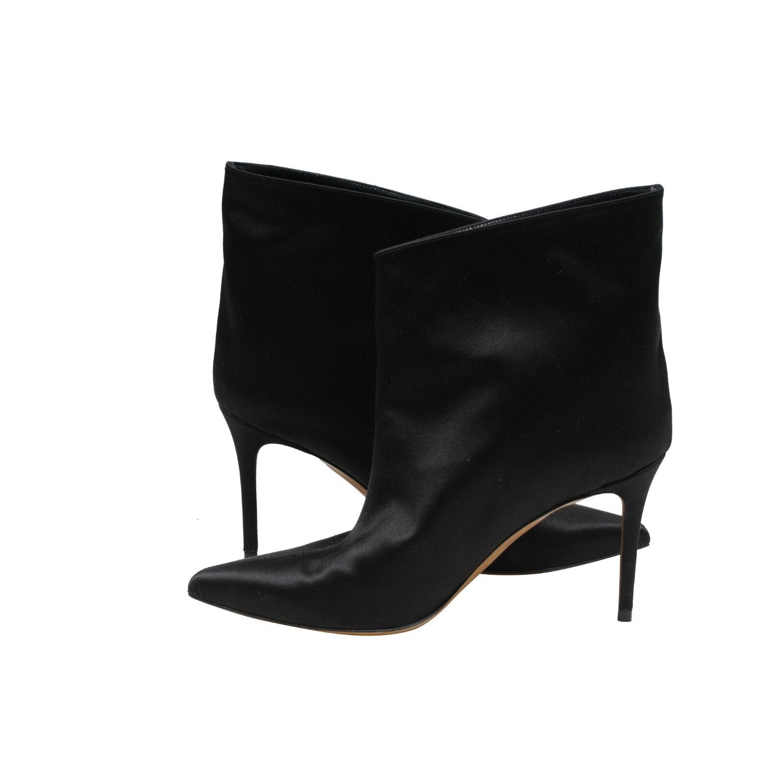 Alexandre Vauthier Alex Boots Black Satin Stiletto Pointed Toe Size US 9 / IT 39 - 5 Thumbnail
