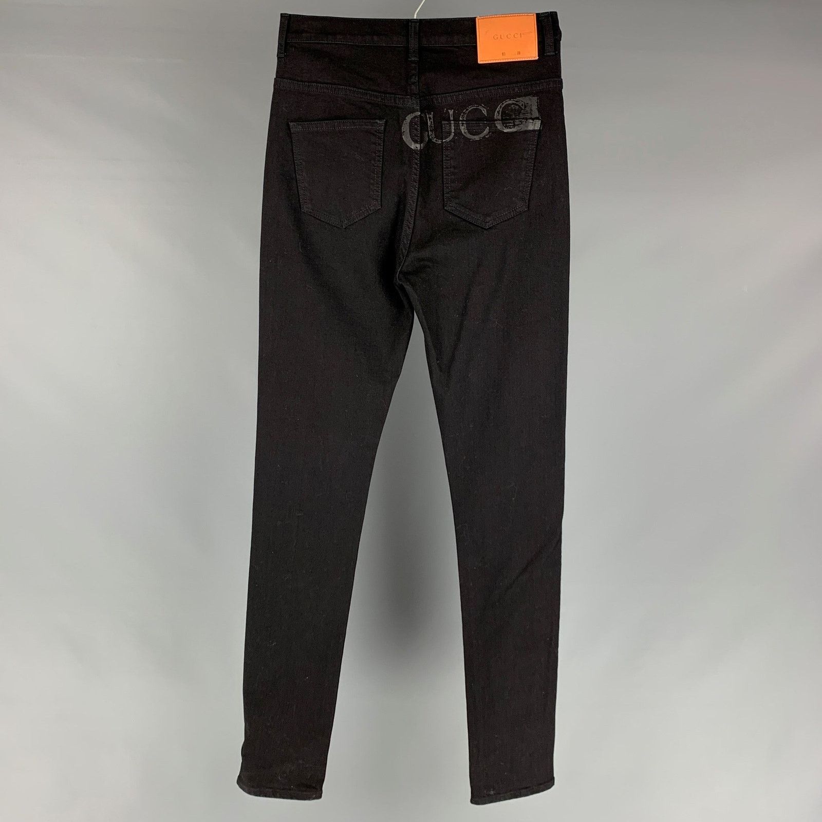 Gucci GUCCI Size 28 Black Embroidery Cotton Skinny Jeans Size US 28 / EU 44 - 3 Thumbnail