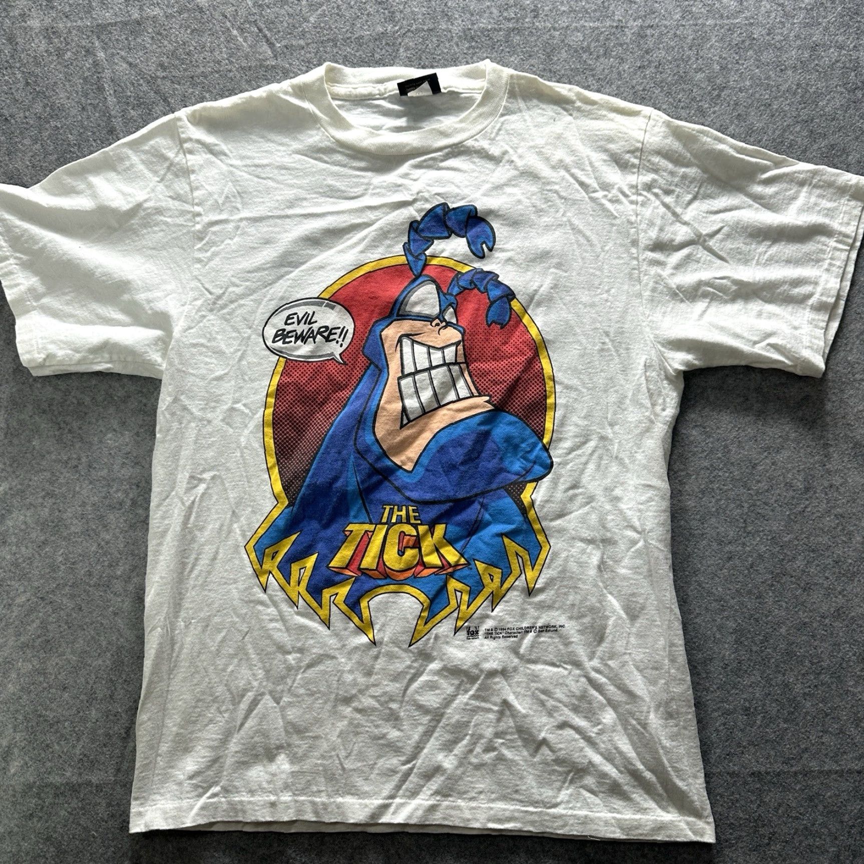 Doublet VINTAGE Changes By Together The Tick Face Graphic Evil Ways Mens L T-Shirt White Double-Sided Short Sleeve Crew Neck 2-Sided Graphic Stitch Size US L / EU 52-54 / 3 - 2 Thumbnail