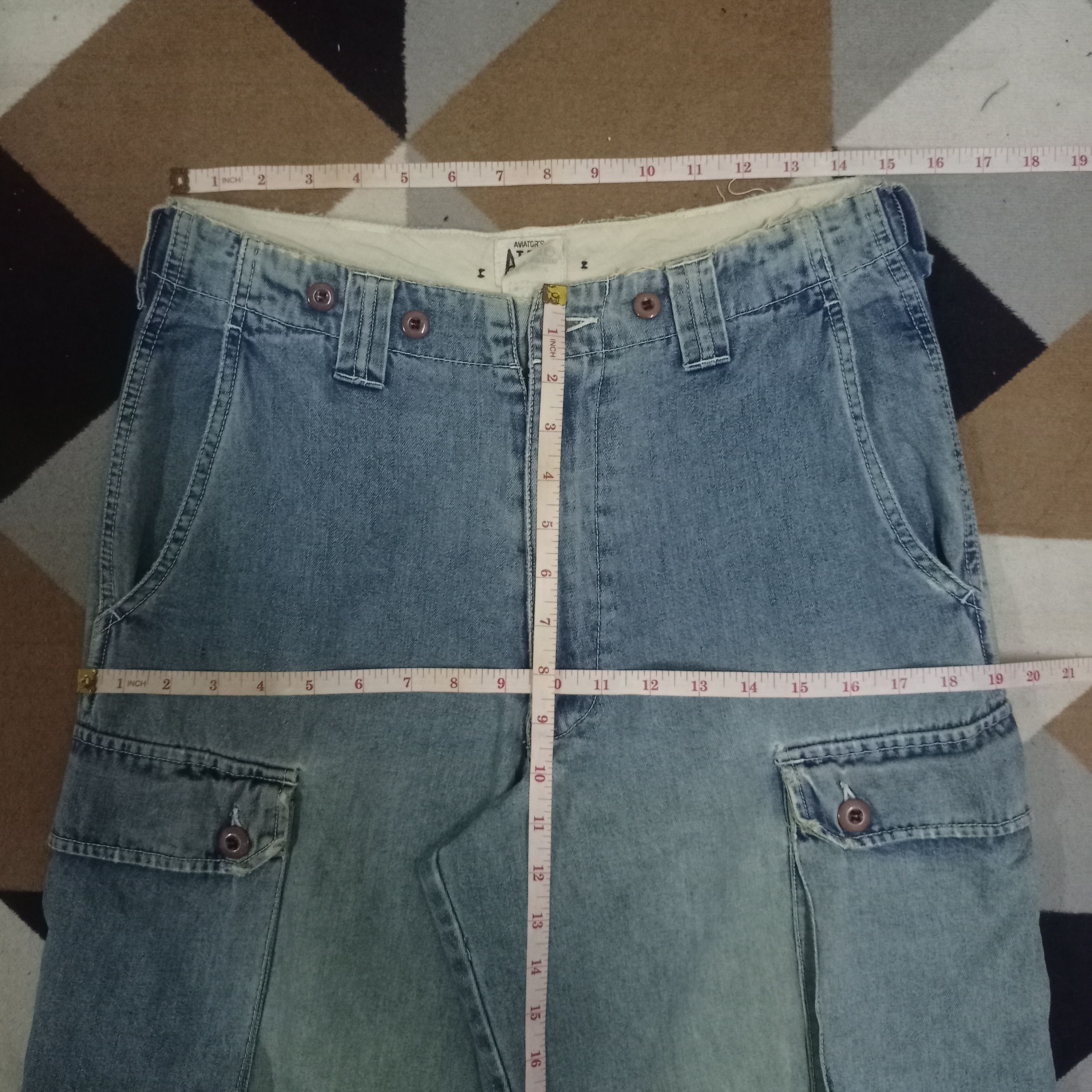 Japanese Brand Vintage Japanese Mud Wash Baggy Cargo Denim Monkey Pants Size US 30 / EU 46 - 10 Thumbnail