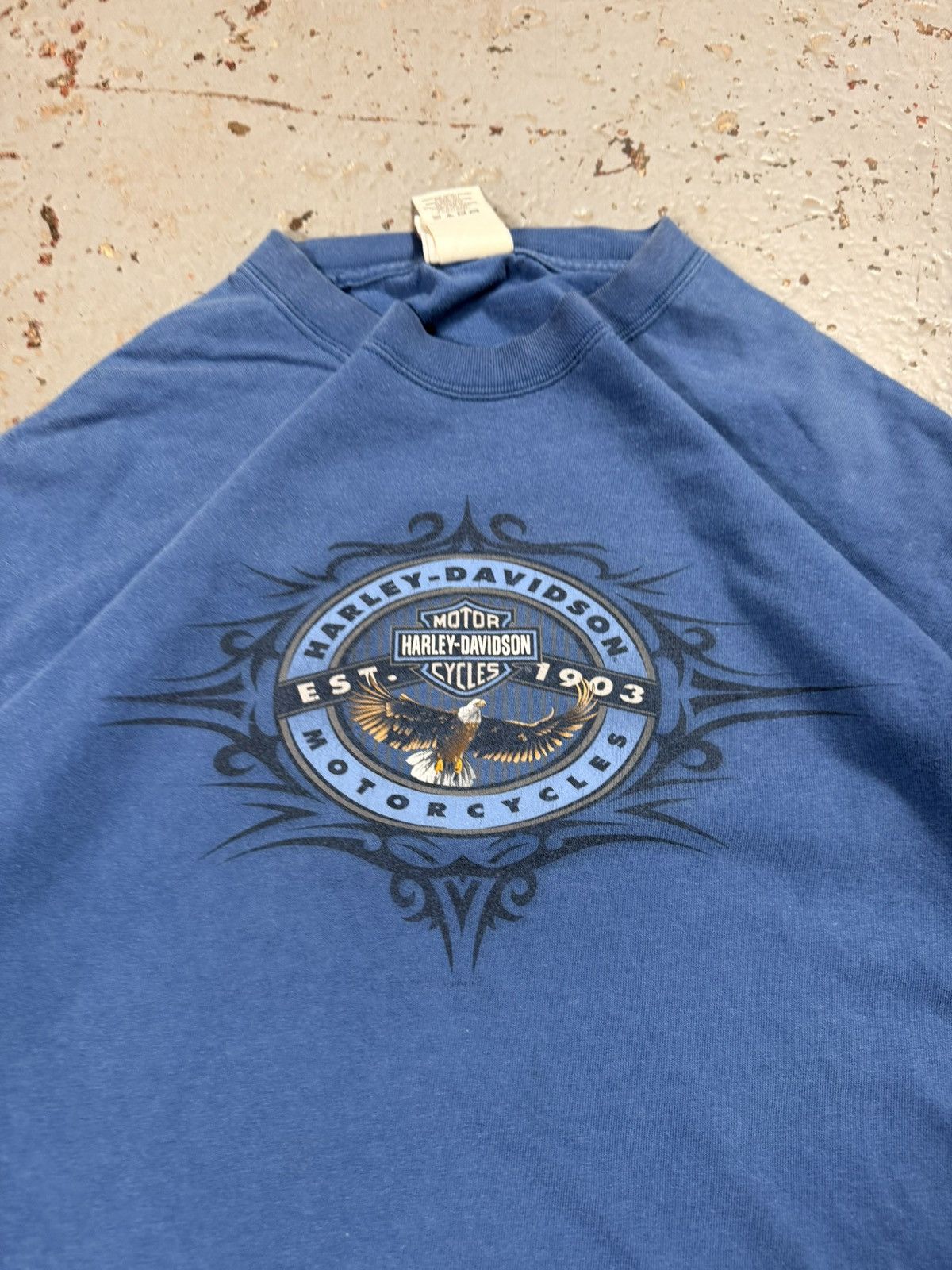 Harley Davidson Vintage Harley Davidson Blue Neo Tribal Yee Size US L / EU 52-54 / 3 - 2 Thumbnail