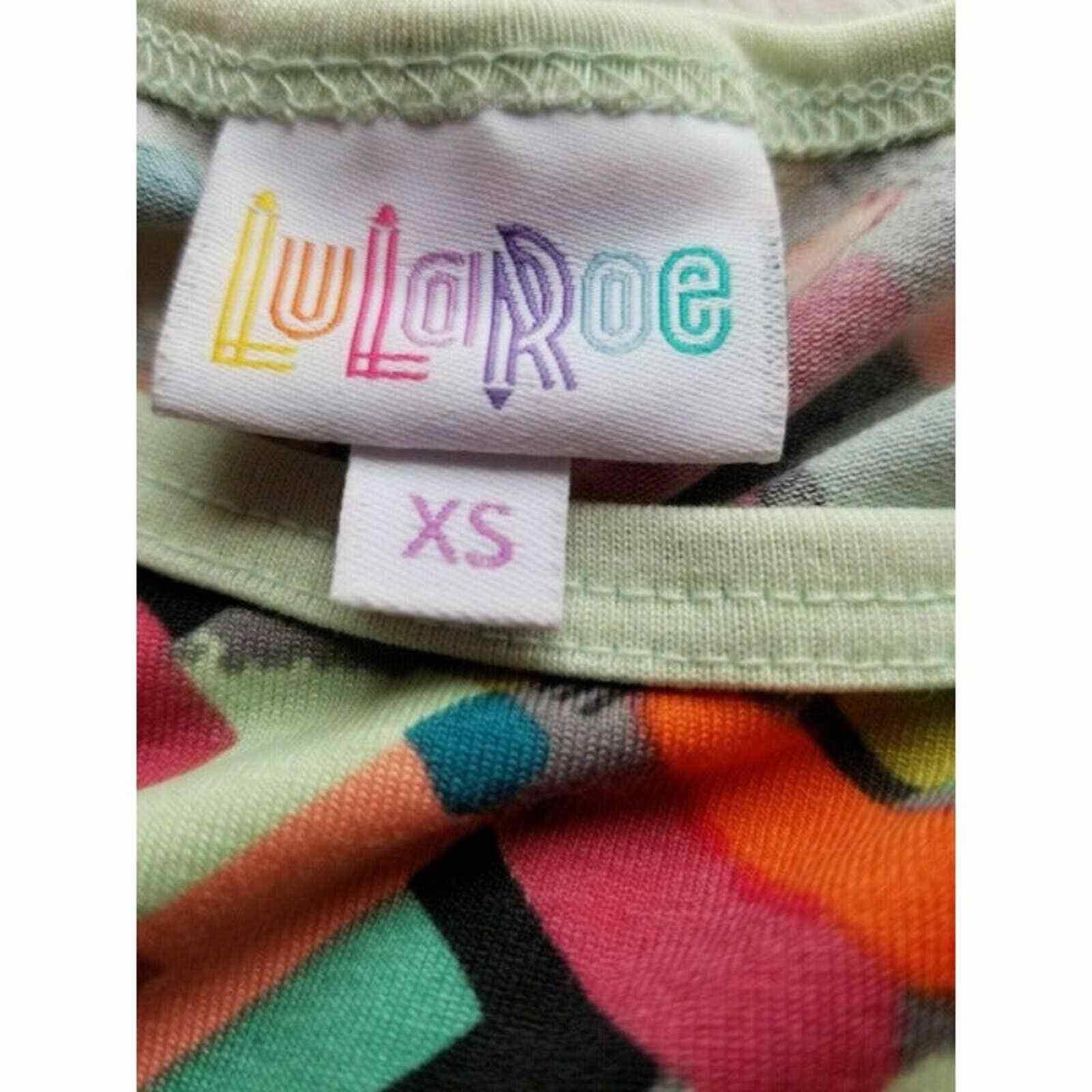 Other Lularoe Irma Tunic Sz XS Pink Orange Teal Stretch Knit Top G Size XS / US 0-2 / IT 36-38 - 4 Thumbnail