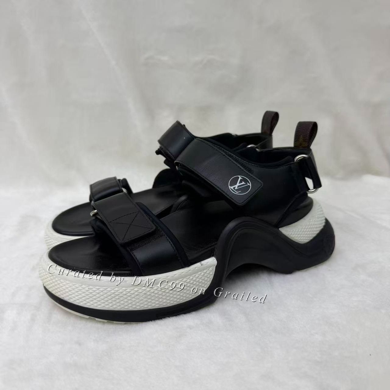 Louis Vuitton Louis Vuitton Logo Velcro Platform Sandals Size US 6 / EU 39 - 1 Thumbnail
