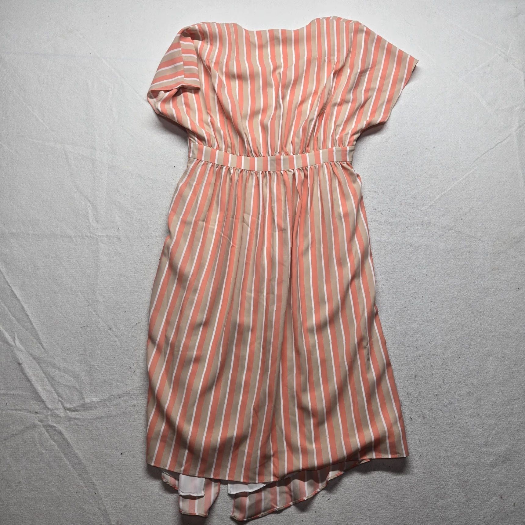 Madison Madison Dress Maxi Women L Orange Floral/V-Neck Long Sleeve Zip Regular Adult Large Size 36" / US 14 / IT 50 - 8 Thumbnail