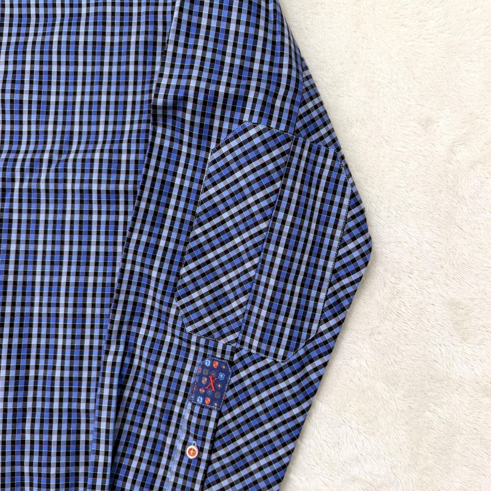 Robert Graham Robert Graham Shirt Mens Large Blue Check Tailored Fit Button Up Long Sleeve Size US L / EU 52-54 / 3 - 6 Thumbnail