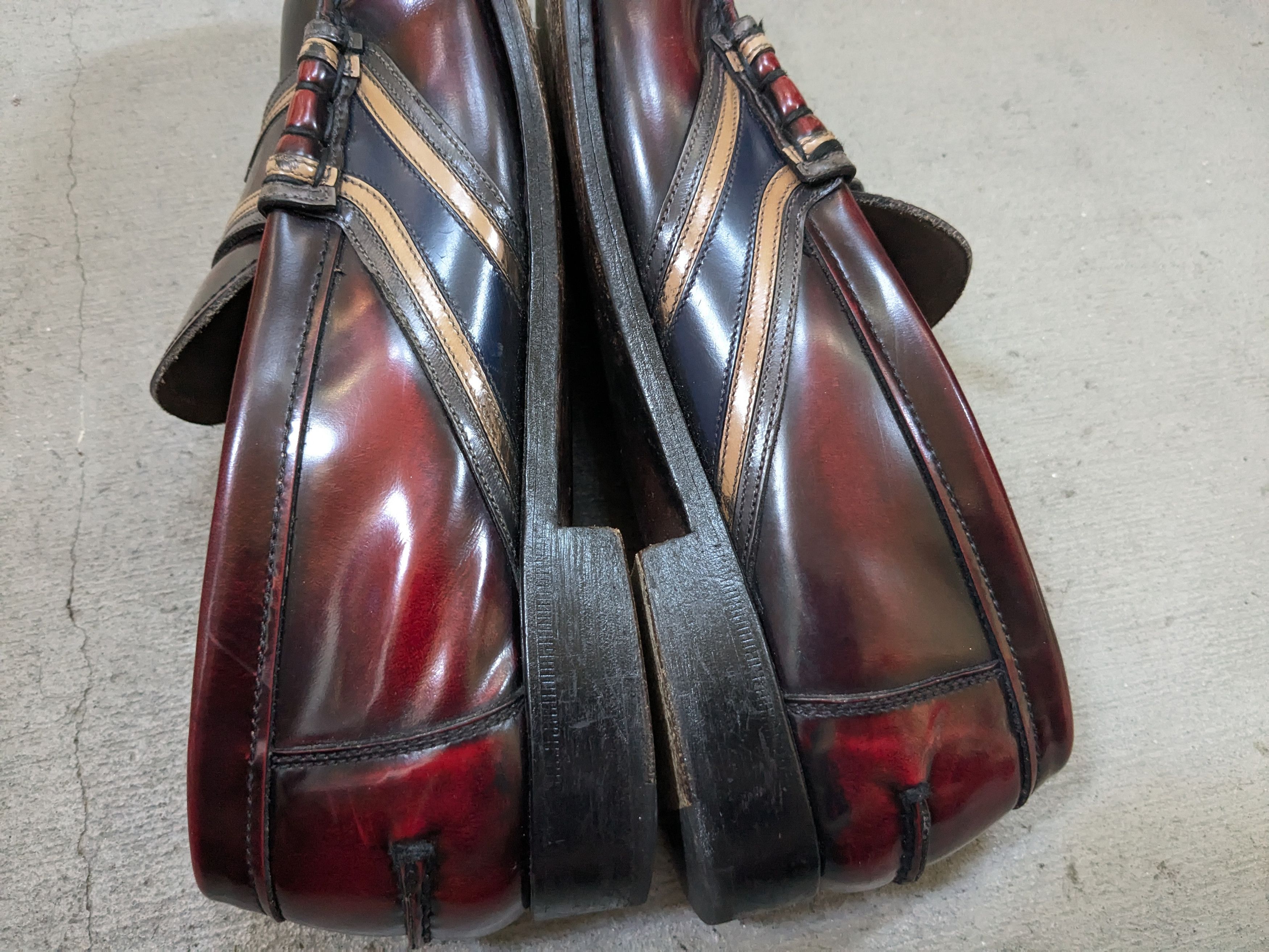Prada Prada Loafers Red Leather 10.5 Black Slip Ons Italy Size US 10.5 / EU 43-44 - 10 Thumbnail