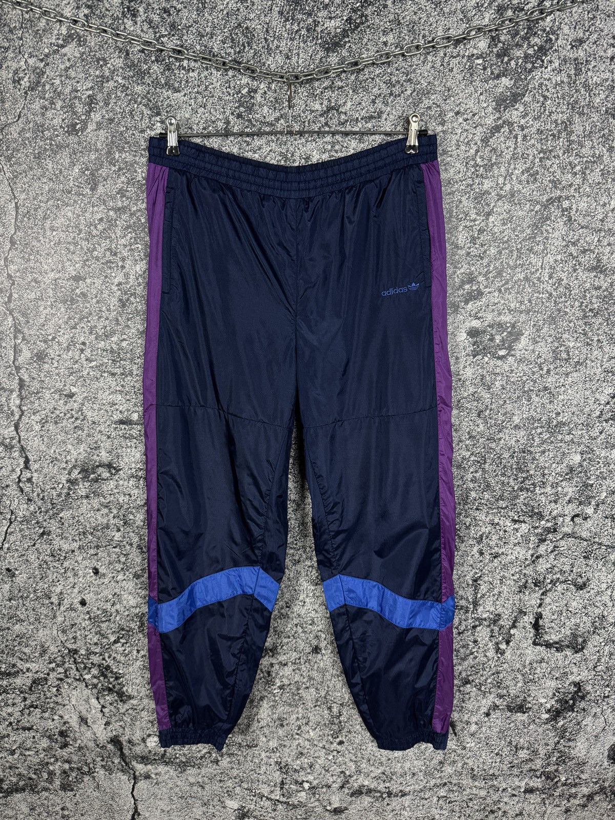 Adidas Adidas Nylon Track Pants Vintage 90s Style Zip Cuffs Size L Size US 34 / EU 50 - 1 Thumbnail