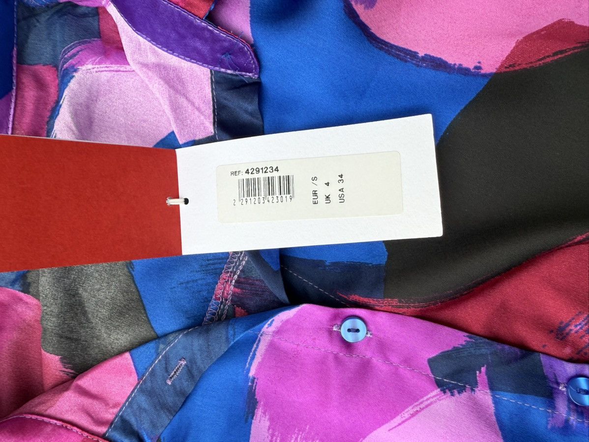 Other Q2 Satin Blouse Button Up Long Sleeve Multi-Color Abstract Size S / US 4 / IT 40 - 8 Thumbnail