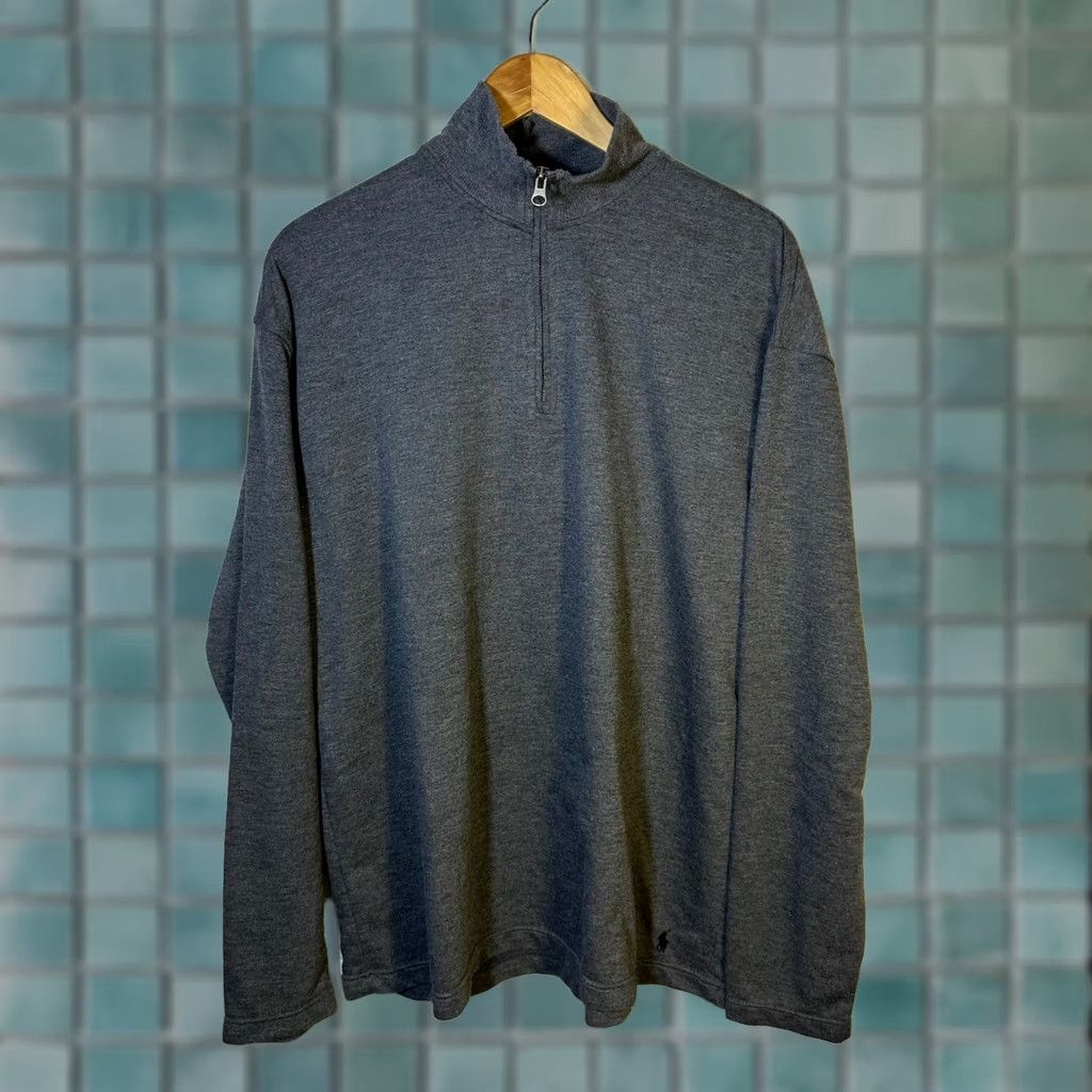 Polo Ralph Lauren Polo Ralph Lauren Mens Large Gray Quarter Zip Pullover Mock Neck L Sweatshirt Pullover Performance Zip Front Size US L / EU 52-54 / 3 - 1 Thumbnail