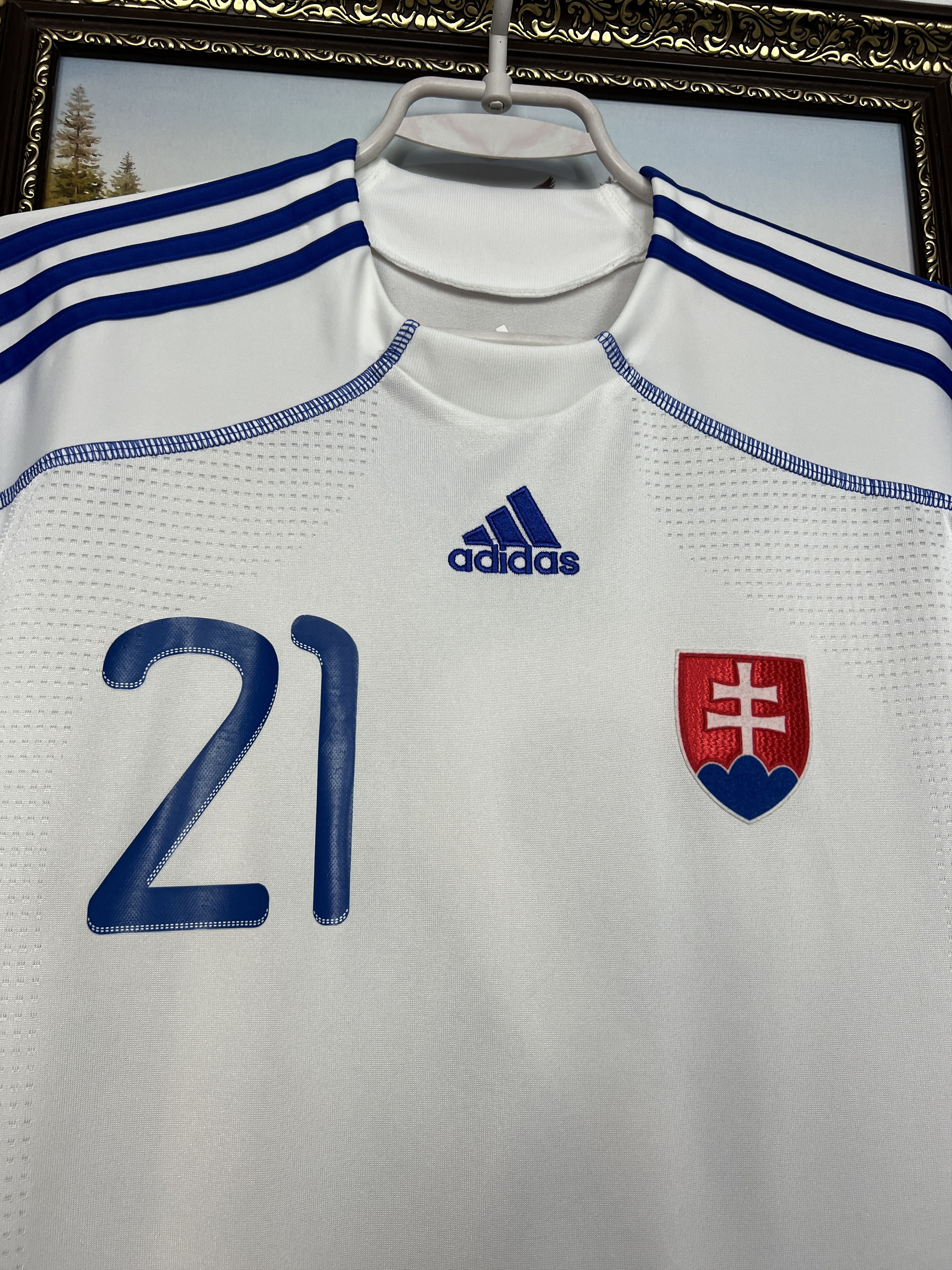 Adidas Slovakia Away football shirt 2010 Player Issue Soccer Jersey Size US L / EU 52-54 / 3 - 3 Thumbnail