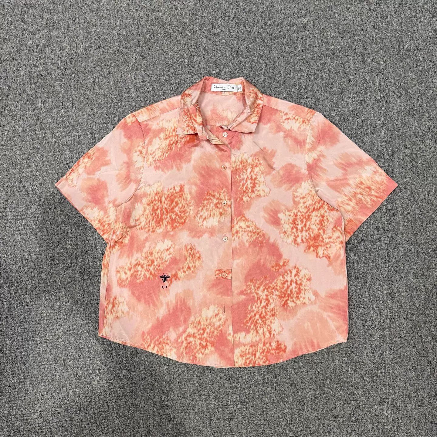Dior Dior Pink Silk Short Sleeve Women's Blouse 38 99 New Size S / US 4 / IT 40 - 1 Thumbnail