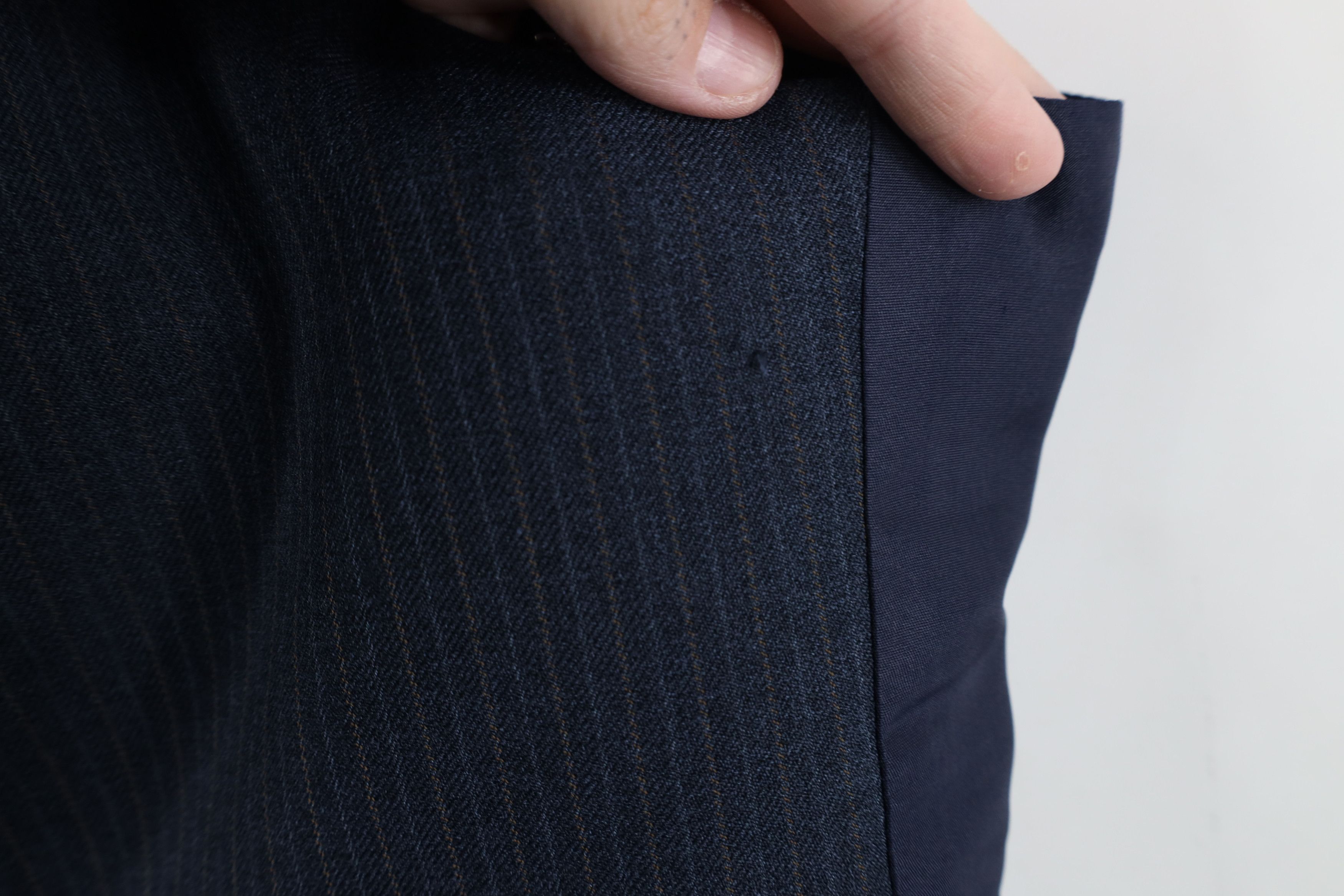 Vintage Vintage 90s Pinstriped Knit Suit Vest Jacket Navy Blue USA Size US L / EU 52-54 / 3 - 6 Thumbnail