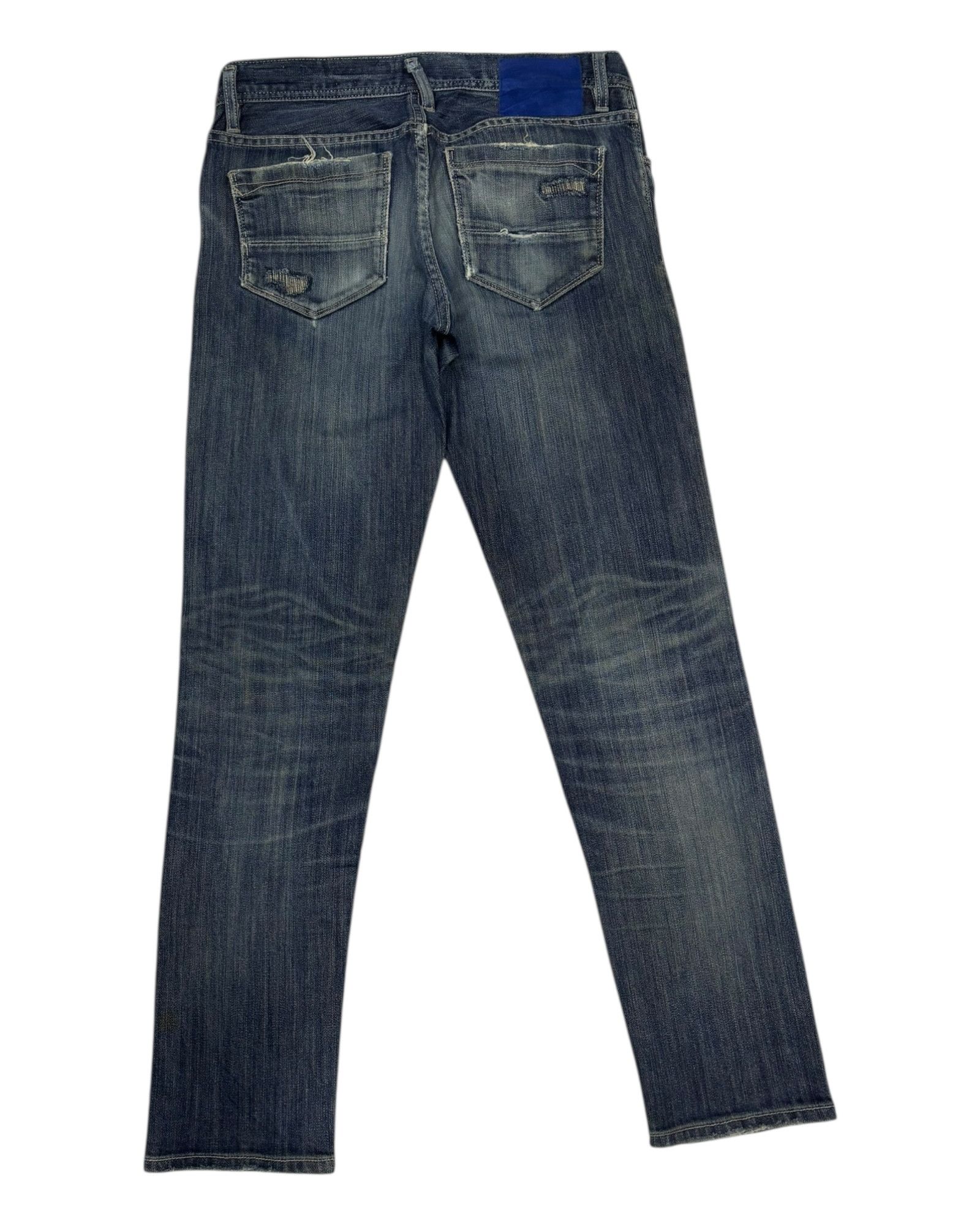 Le Grande Bleu (L.G.B.) × Nicole Club × Tornado Mart Nicole Monsieur Tapered Fit Distressed Denim Jeans Size US 31 - 6 Thumbnail