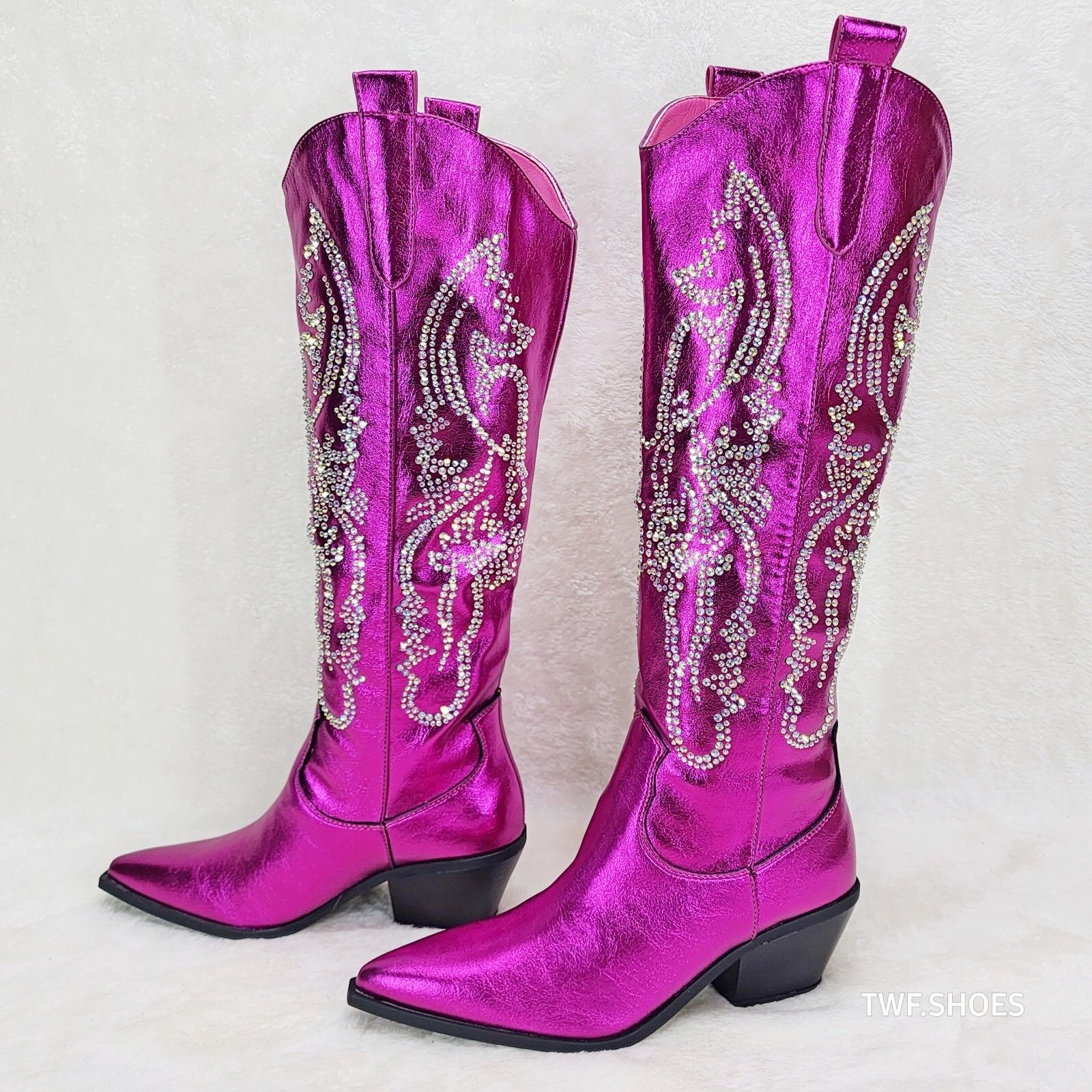 Other Razzle Metallic Pink Fuchsia Country Western Cowgirl Knee Bo Size US 6.5 / IT 36.5 - 6 Thumbnail
