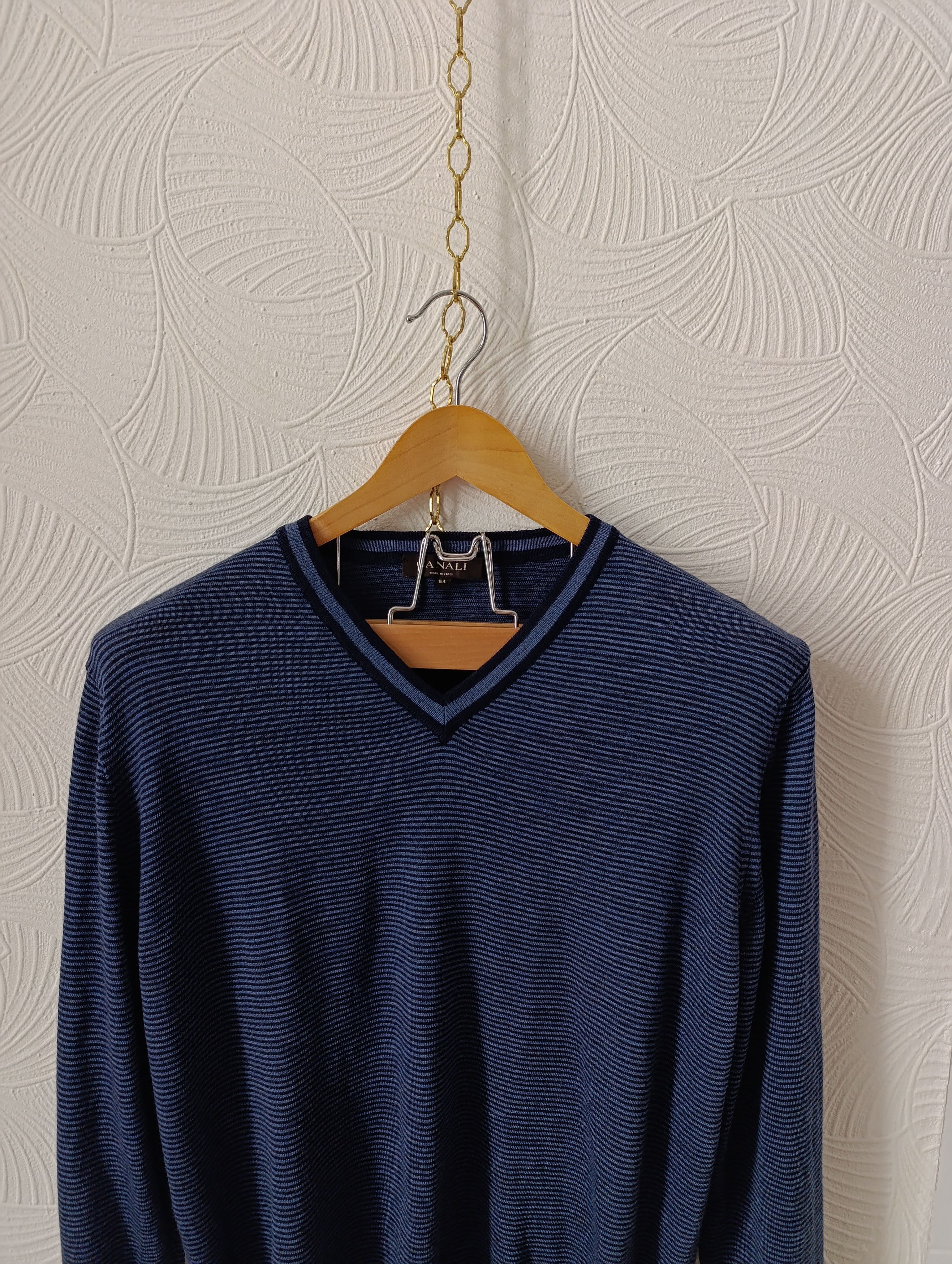 Canali CANALI MENS MERINO WOOL SWEATER SIZE 54 Size US L / EU 52-54 / 3 - 2 Thumbnail