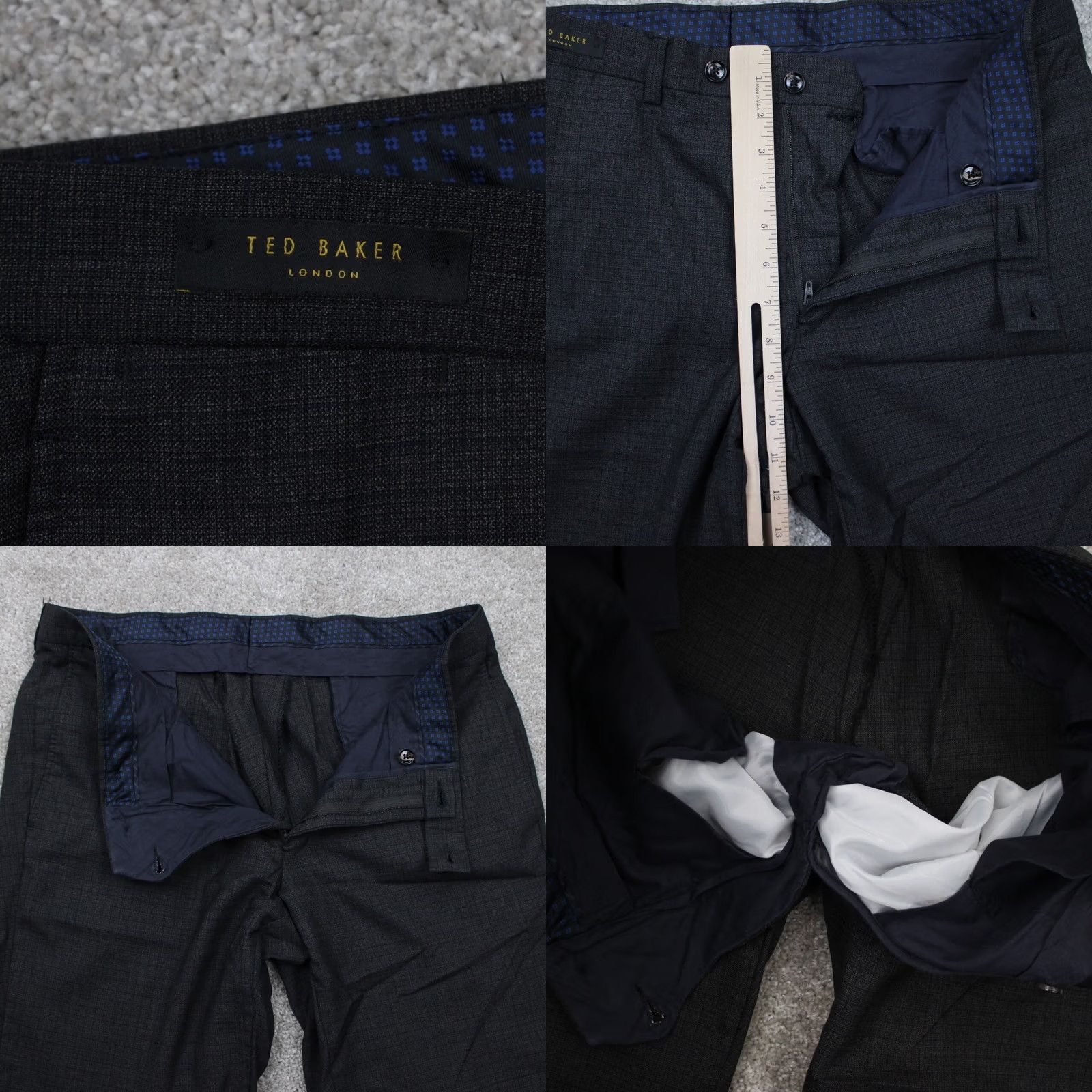Ted Baker Ted Baker London Dress Pants Mens 36R Black Wool Flat Front Inseam 32" Casual Formal 100% Wool Slob? Size US 36 / EU 52 - 8 Thumbnail