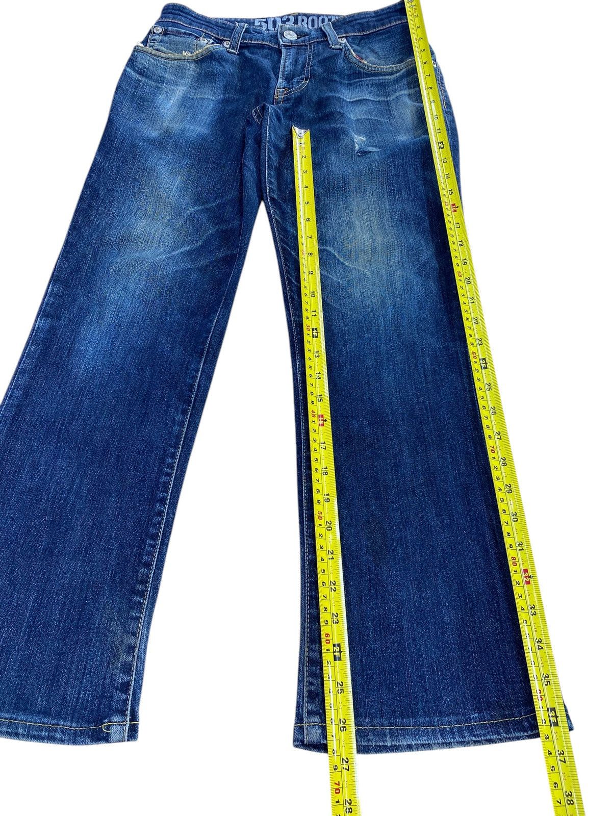 Edwin Edwin Blue Wash Whiskered Style Flare Jeans Size US 30 / EU 46 - 8 Thumbnail