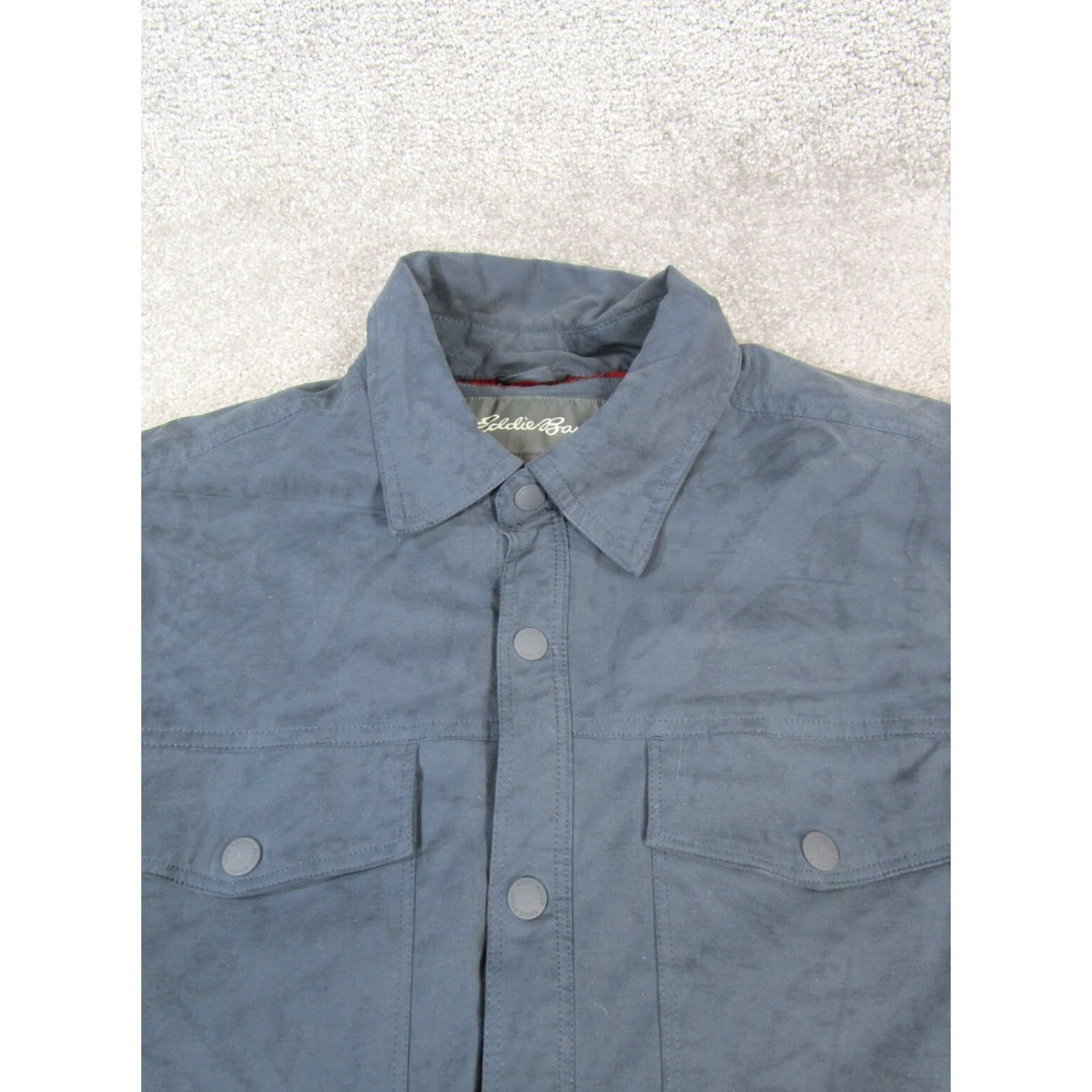 Eddie Bauer Eddie Bauer Jacket Adult Medium Blue Flannel Lined Cotton Blend Button Up Mid-Length Mens Size US M / EU 48-50 / 2 - 2 Thumbnail