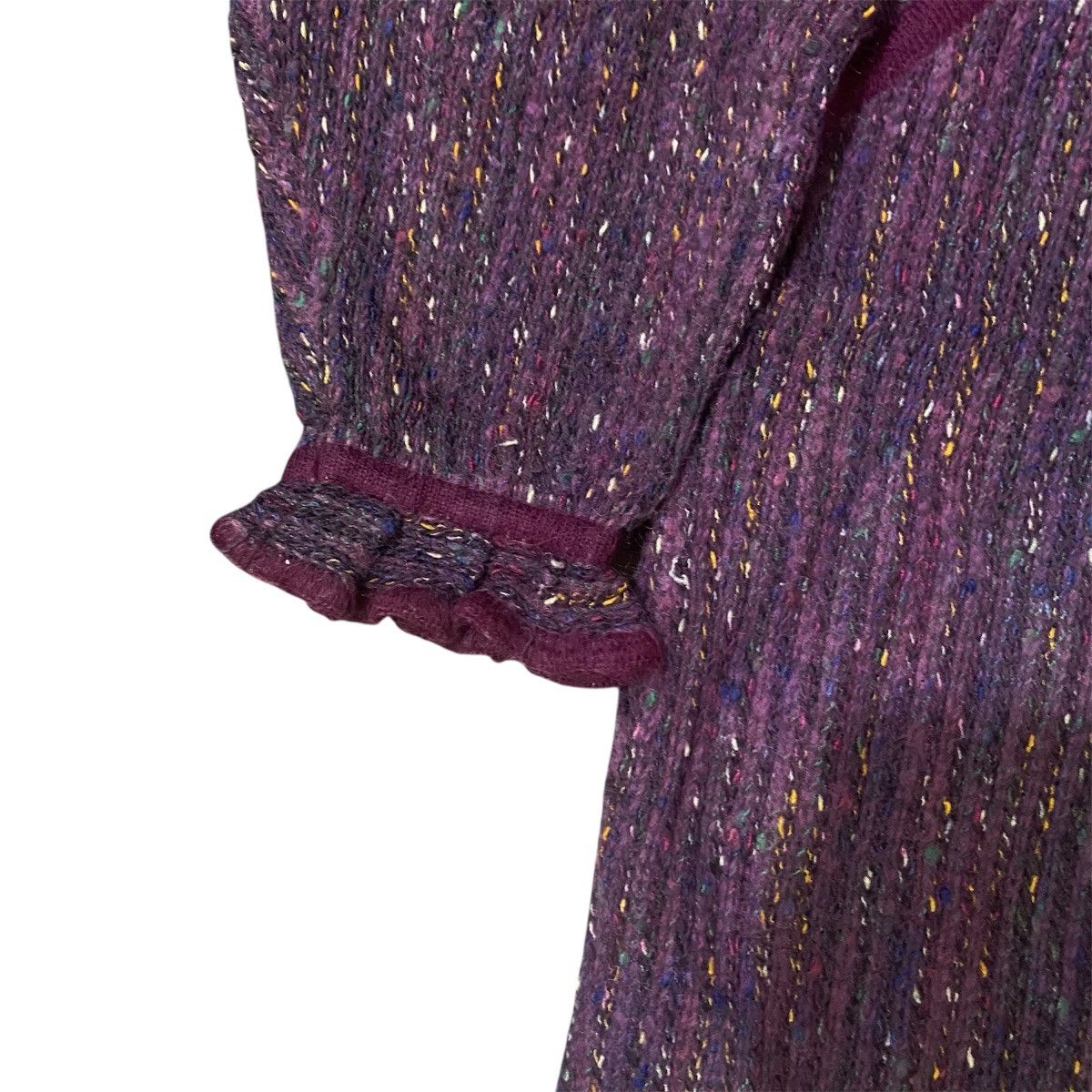 Christian Dior Monsieur Vintage Christian Dior Purple Metallic Ruffled Collar Blouse Size L / US 10 / IT 46 - 10 Thumbnail