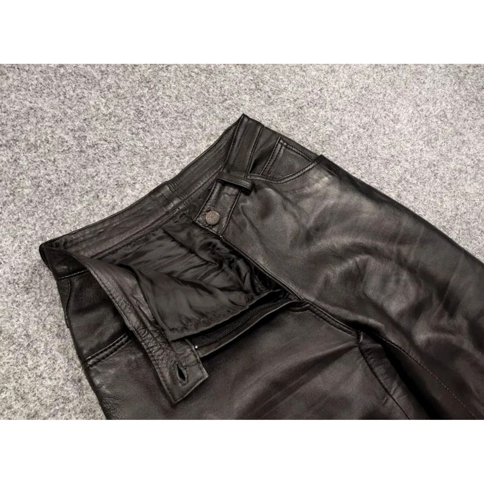 Vintage VINTAGE Japan Avant Garde Leather Baggy Flared Pants Women Regular 26 Black Leather 90s Biker Opium Style Vintage 90s Size 24" / US 00 / IT 34 - 4 Thumbnail
