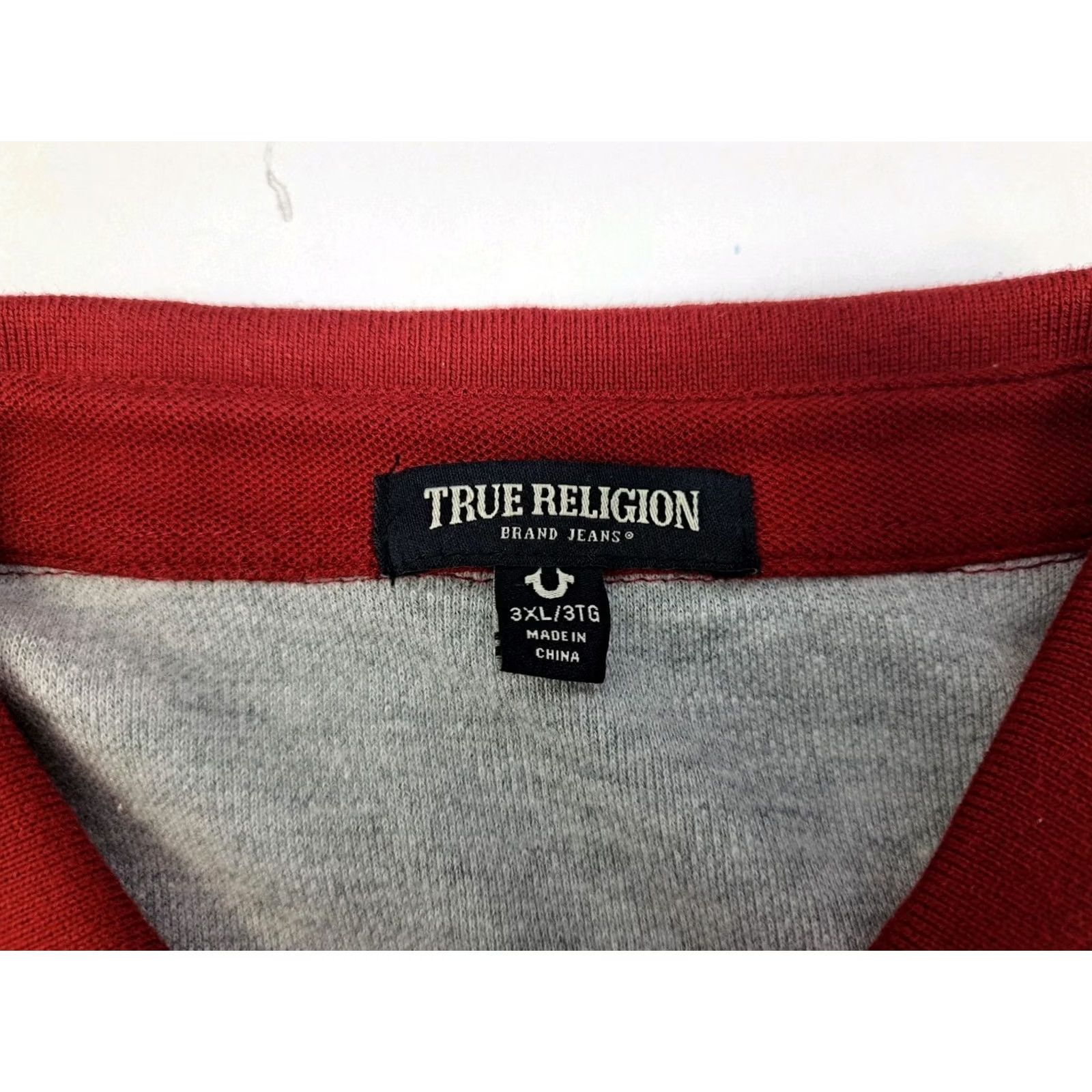 True Religion True Religion Polo Shirt Striped Buddha Grey/Maroon 3XL Men's Short Sleeve Casual Shirt Size US XXL / EU 58 / 5 - 3 Thumbnail