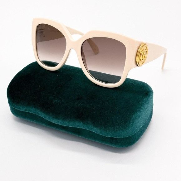 Gucci NEW GUCCI GG1407S 004 BEIGE BROWN OVERSIZED WOMEN SUNGLASSES Size ONE SIZE - 1 Thumbnail