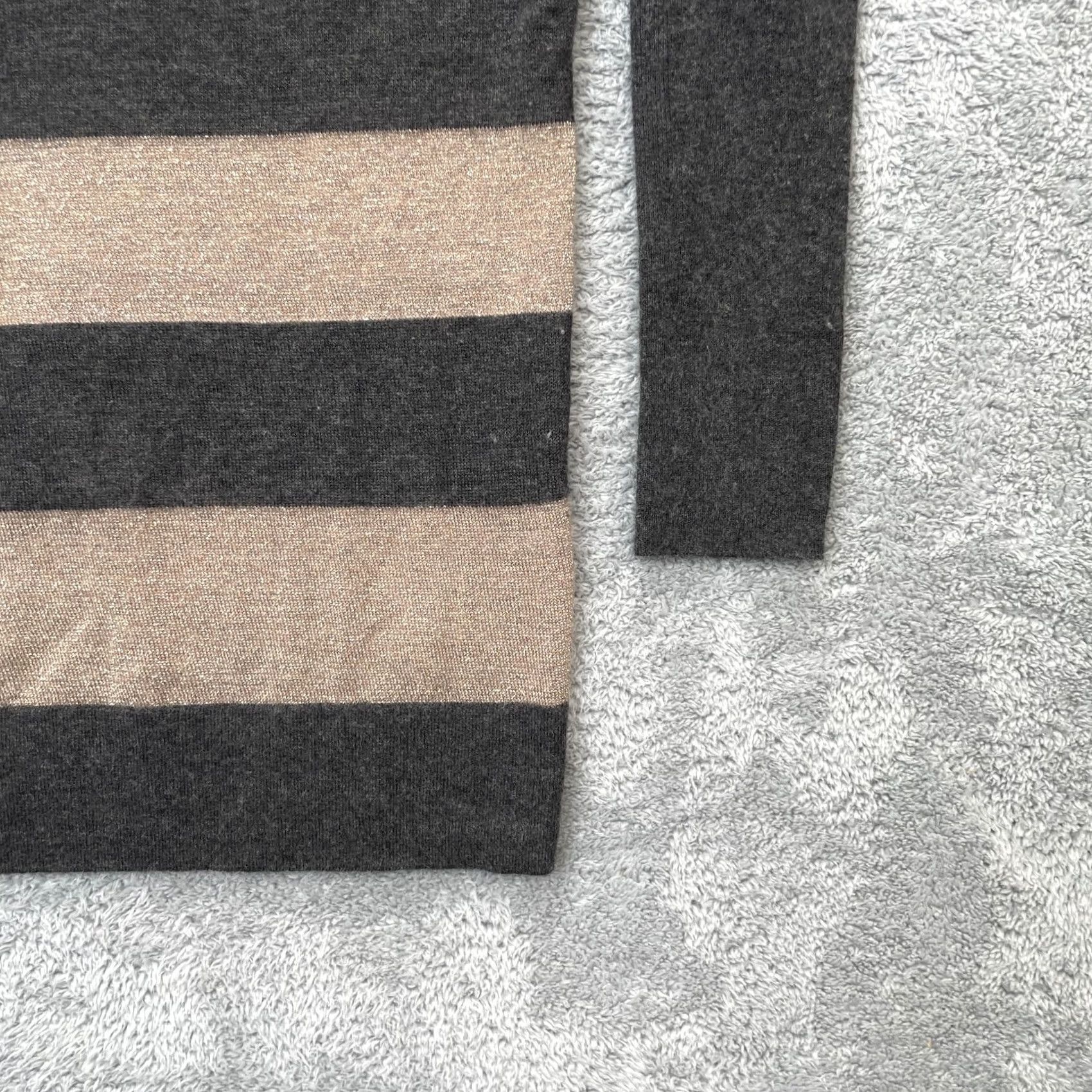 Vince Vince Sweater Womens Large Gray Metallic Striped Cashmere Tight Knit Ribbed Warm Size L / US 10 / IT 46 - 5 Thumbnail
