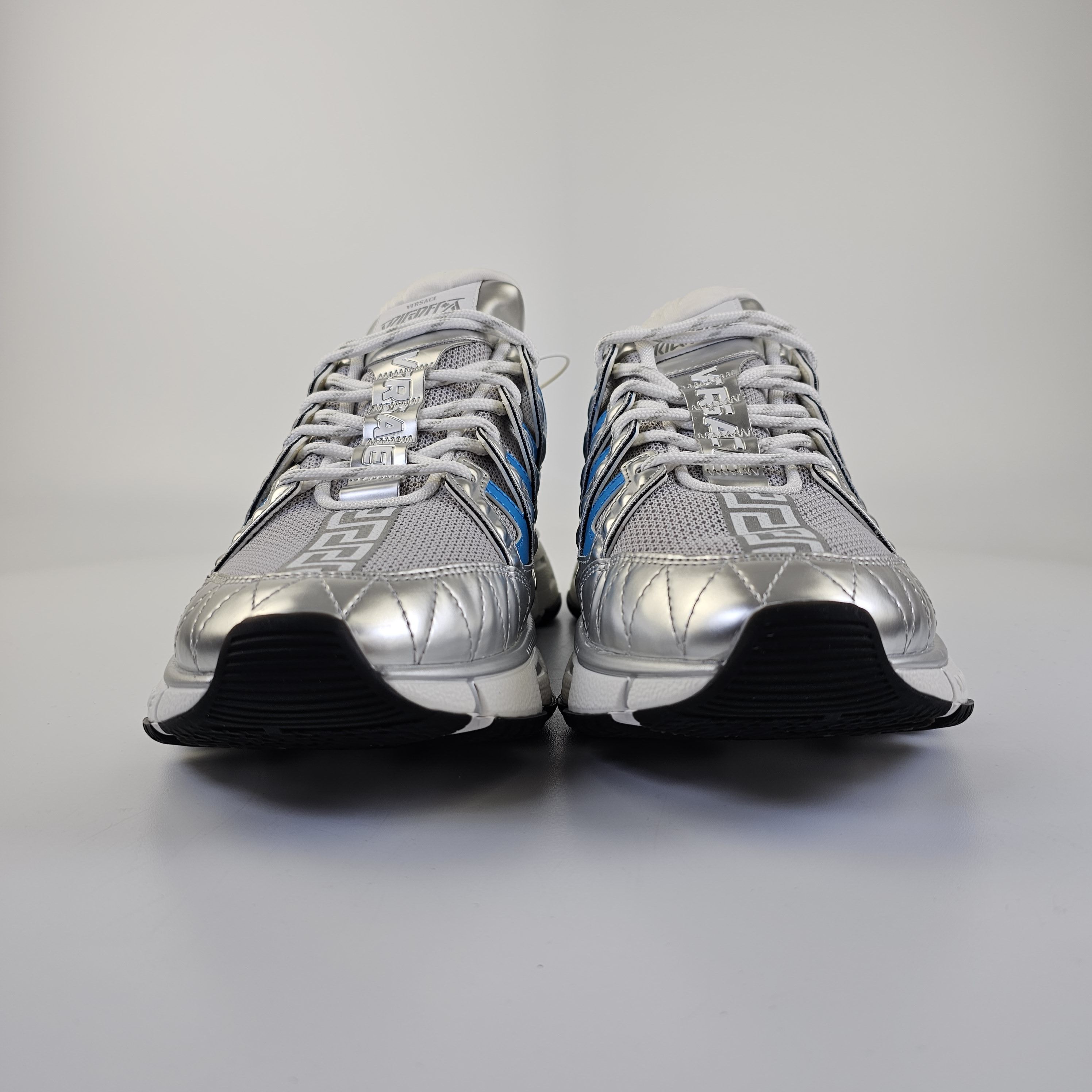 Versace Versace Men's Trigreca Silver/Blue Sneakers New Size US 10 / EU 43 - 5 Thumbnail