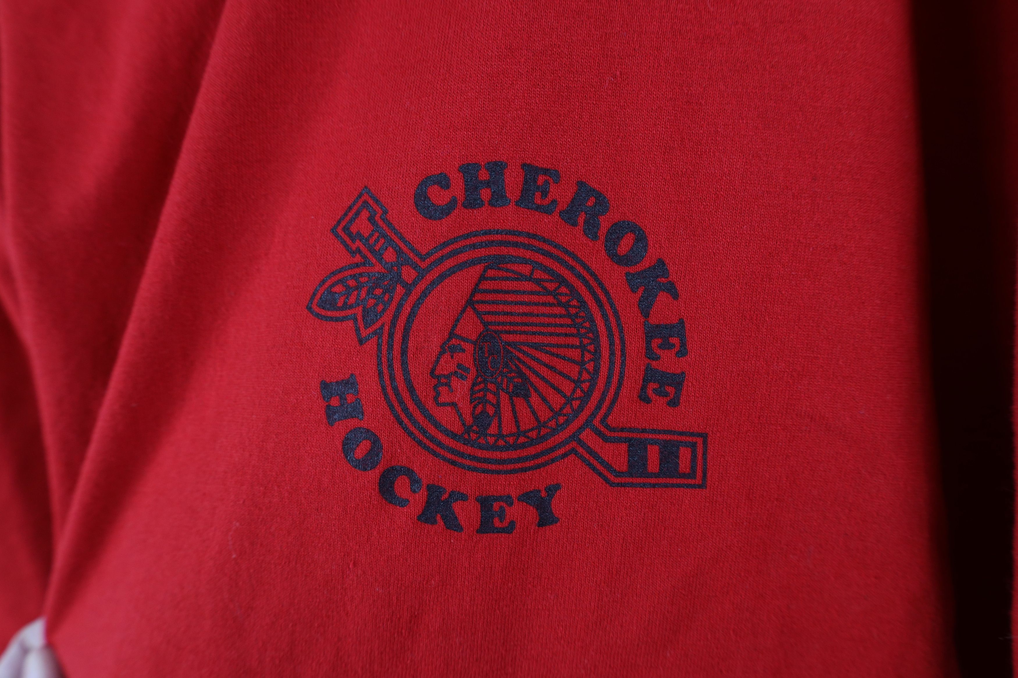 Vintage Vintage 90s Y2K Streetwear Spell Out Cherokee Hockey T-Shirt Size US XXL / EU 58 / 5 - 4 Thumbnail