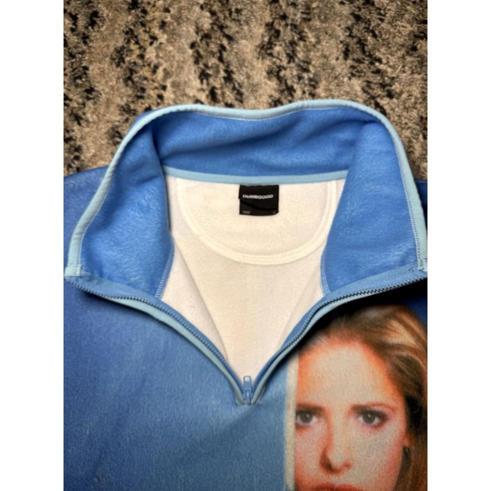 Vintage Dumbgood Buffy Fleece Vampire Slayer Large Sq Zip Blue Sweater Size US L / EU 52-54 / 3 - 3 Thumbnail
