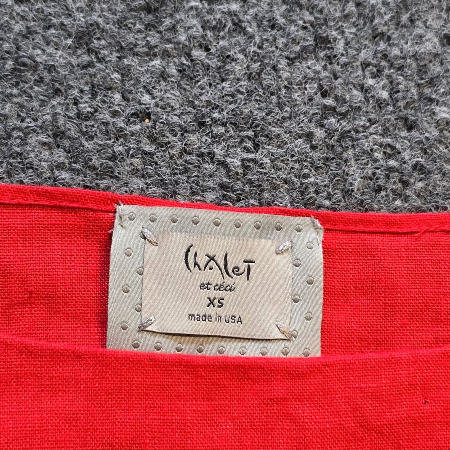 Vintage Chalet Et Ceci Red Linen Flare Sleeve XS Women Casual Capsule Top Size XS / US 0-2 / IT 36-38 - 3 Thumbnail