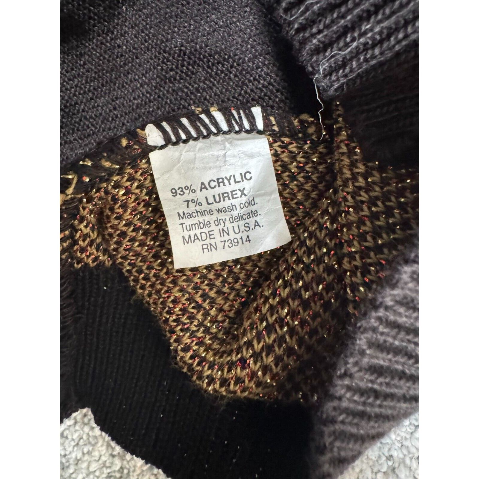 Other Vintage 80s 90s Sweater Women XL Argyle Sparkly Vintage Chic Size XL / US 12-14 / IT 48-50 - 3 Thumbnail