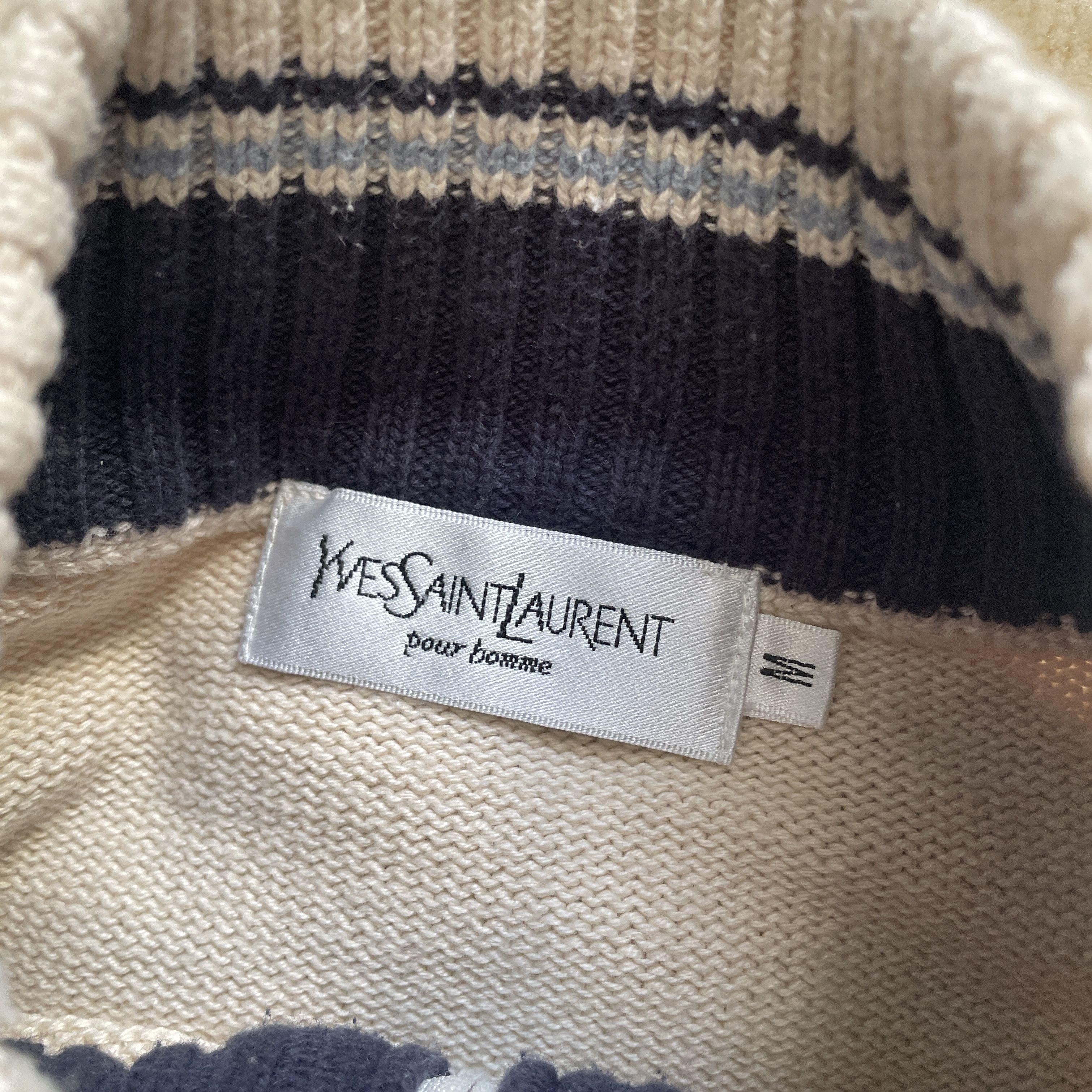 Yves Saint Laurent YSL Yves Saint Laurent Zip Sweater Vintage 1990s Old Money Size US M / EU 48-50 / 2 - 4 Thumbnail