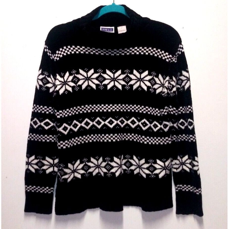 Vintage VTG Erika & Co Sweater 80s Pullover womens PM Nordic fair is Size M / US 6-8 / IT 42-44 - 9 Thumbnail