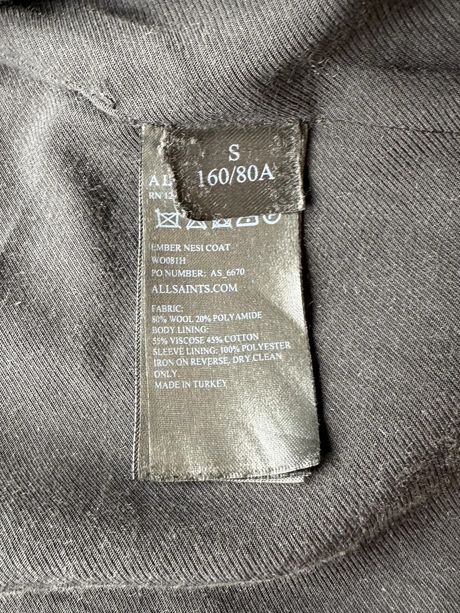 Allsaints Allsaints Heavy Wool Coat (449) Size S / US 4 / IT 40 - 7 Thumbnail