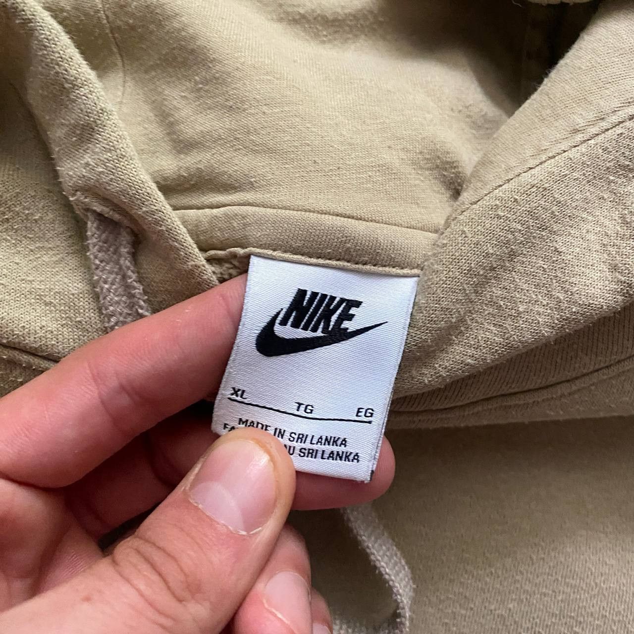 Nike Vintage Y2K Nike Hoodie Sweater swoosh check Beige Size US XL / EU 56 / 4 - 5 Thumbnail